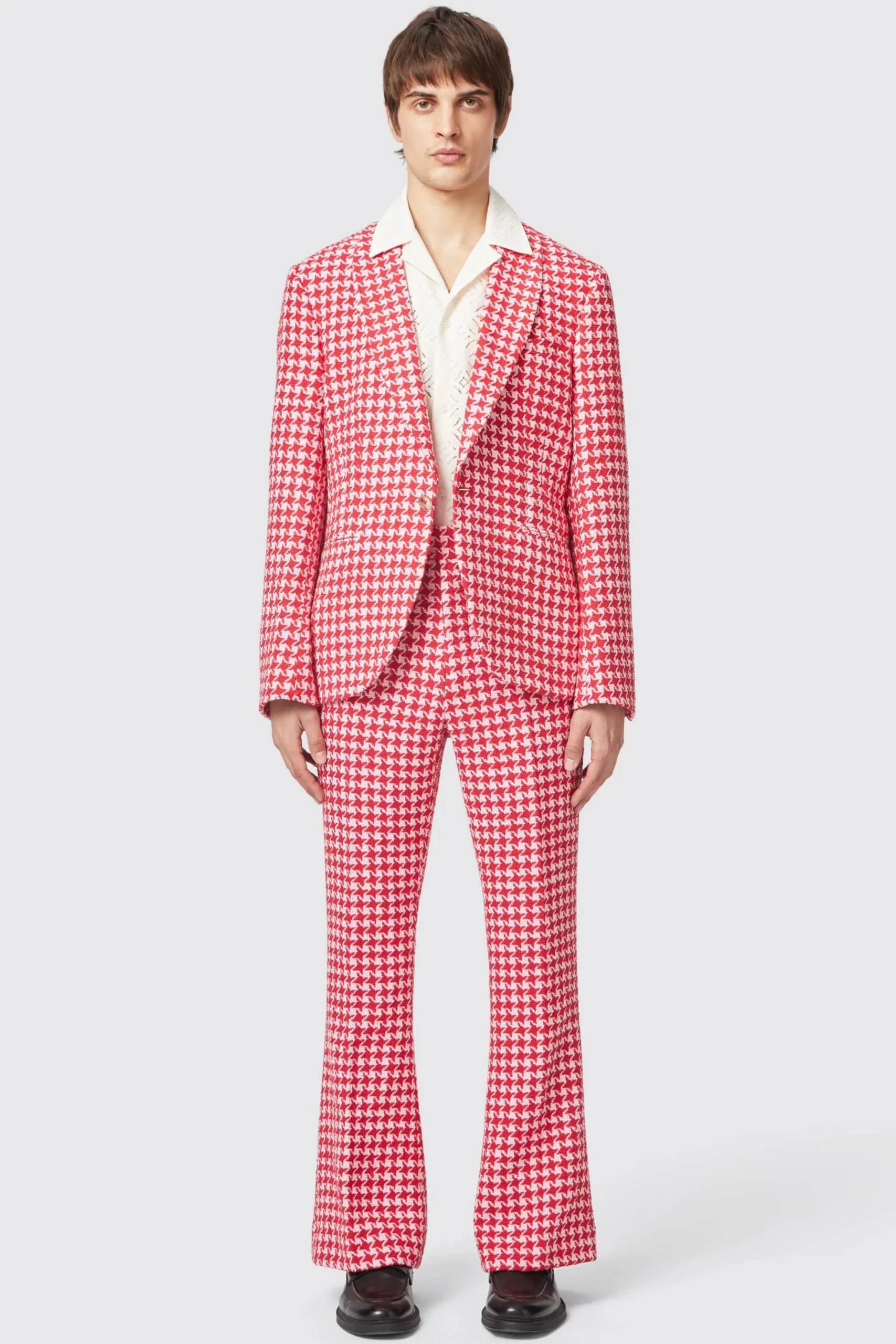 Twisted Tailor Gittings Slim Fit Red Boucle Cotton Jacket | Jackets·Party Jackets