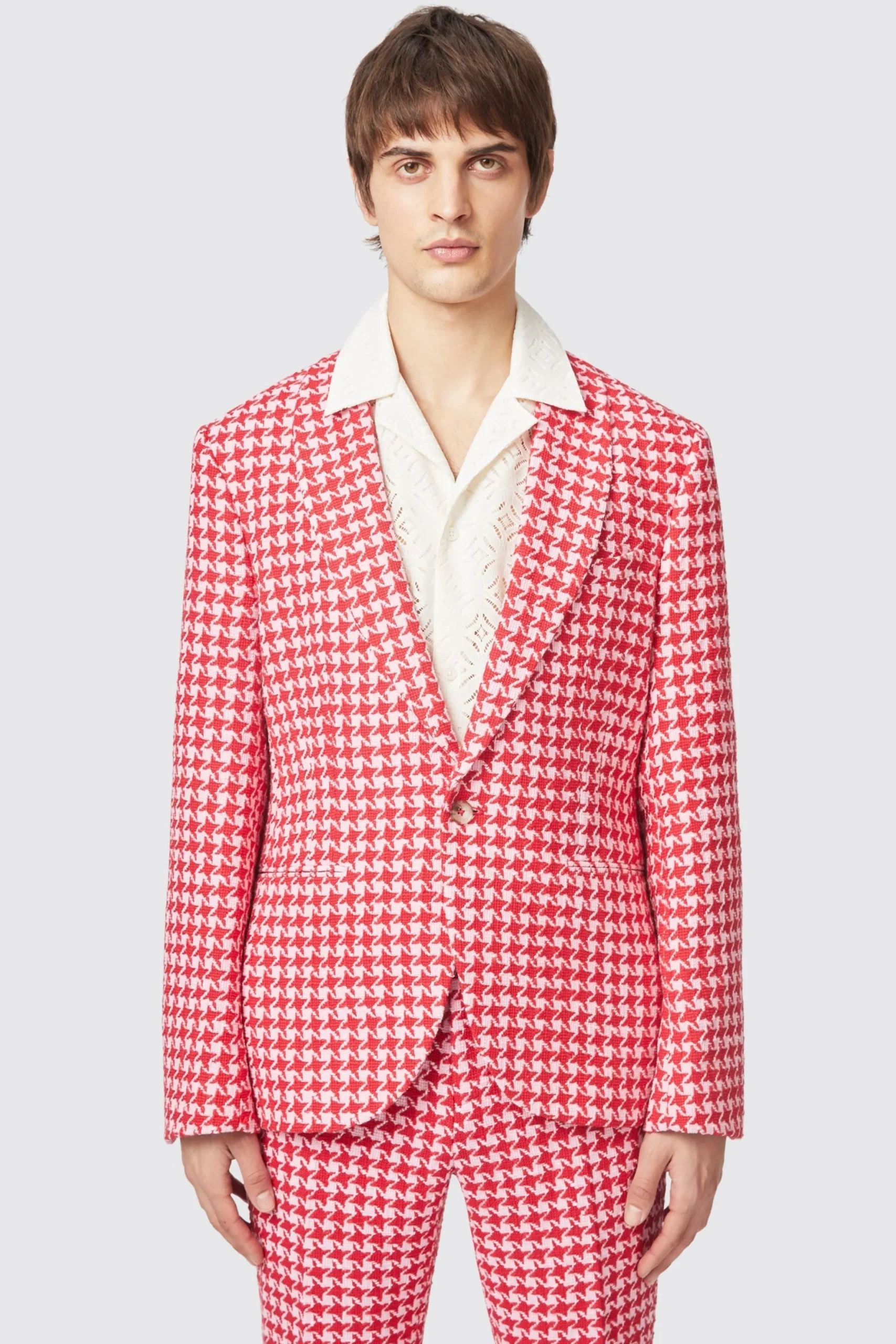 Twisted Tailor Gittings Slim Fit Red Boucle Cotton Suit | Style·Bold Prints