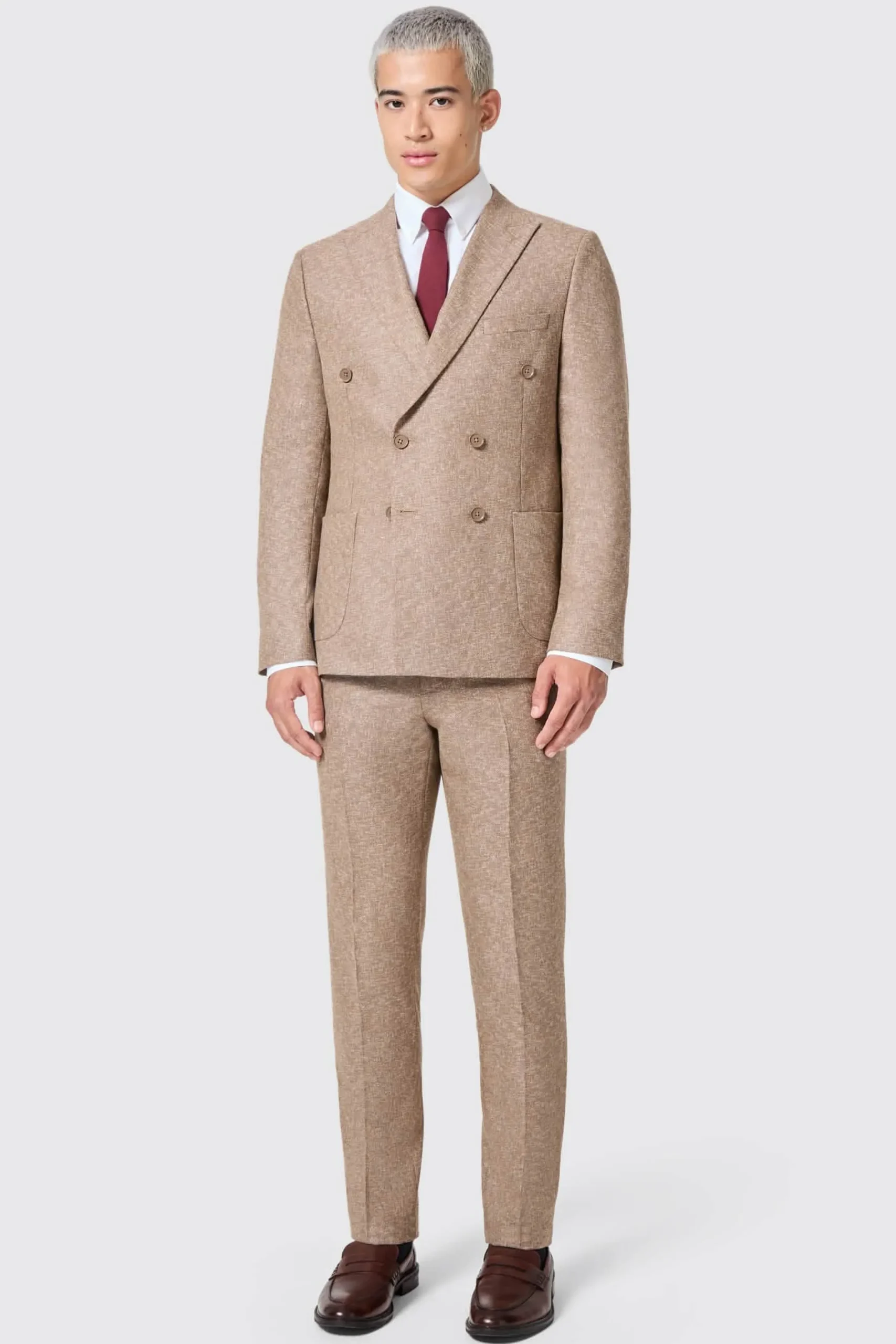 Twisted Tailor Goddard Slim Fit Brown Double Breasted Jacket | Jackets·Work Jackets | Jackets·Casual Jackets