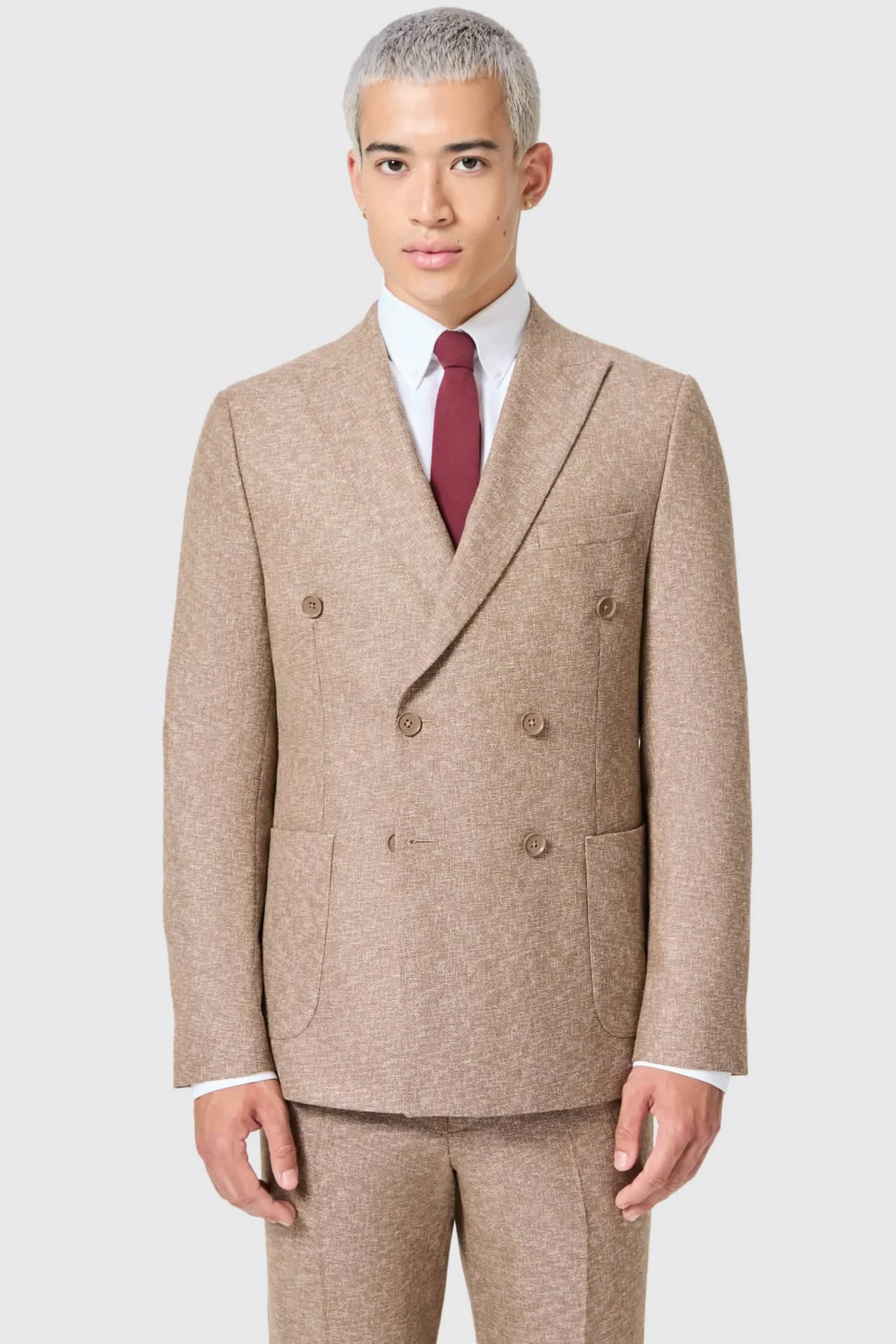 Twisted Tailor Goddard Slim Fit Brown Double Breasted Suit | Style·Double Breasted Suits | Occasion·Groomsmen Suits