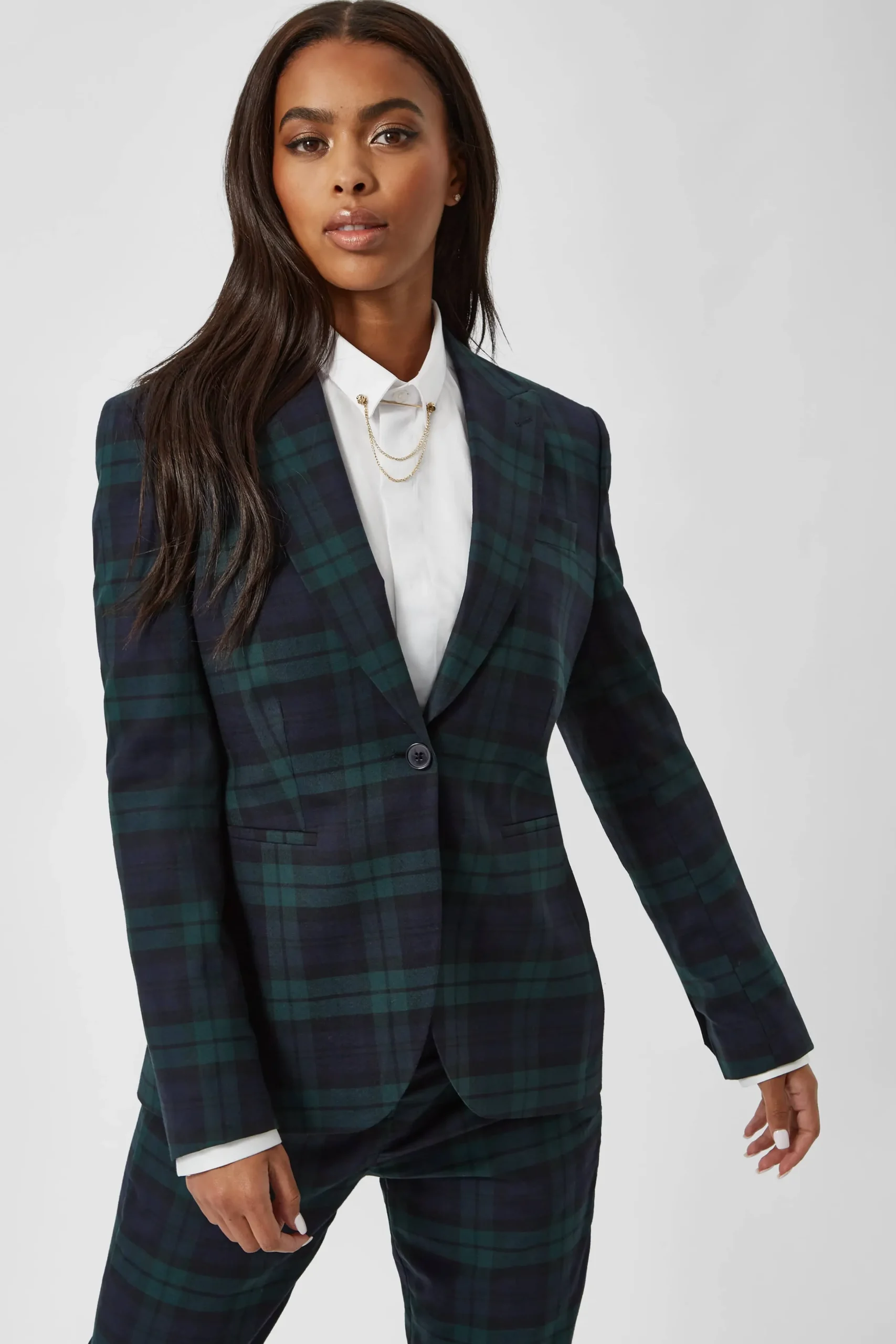 Twisted Tailor Grace Skinny Fit Green Tartan Suit | Woman