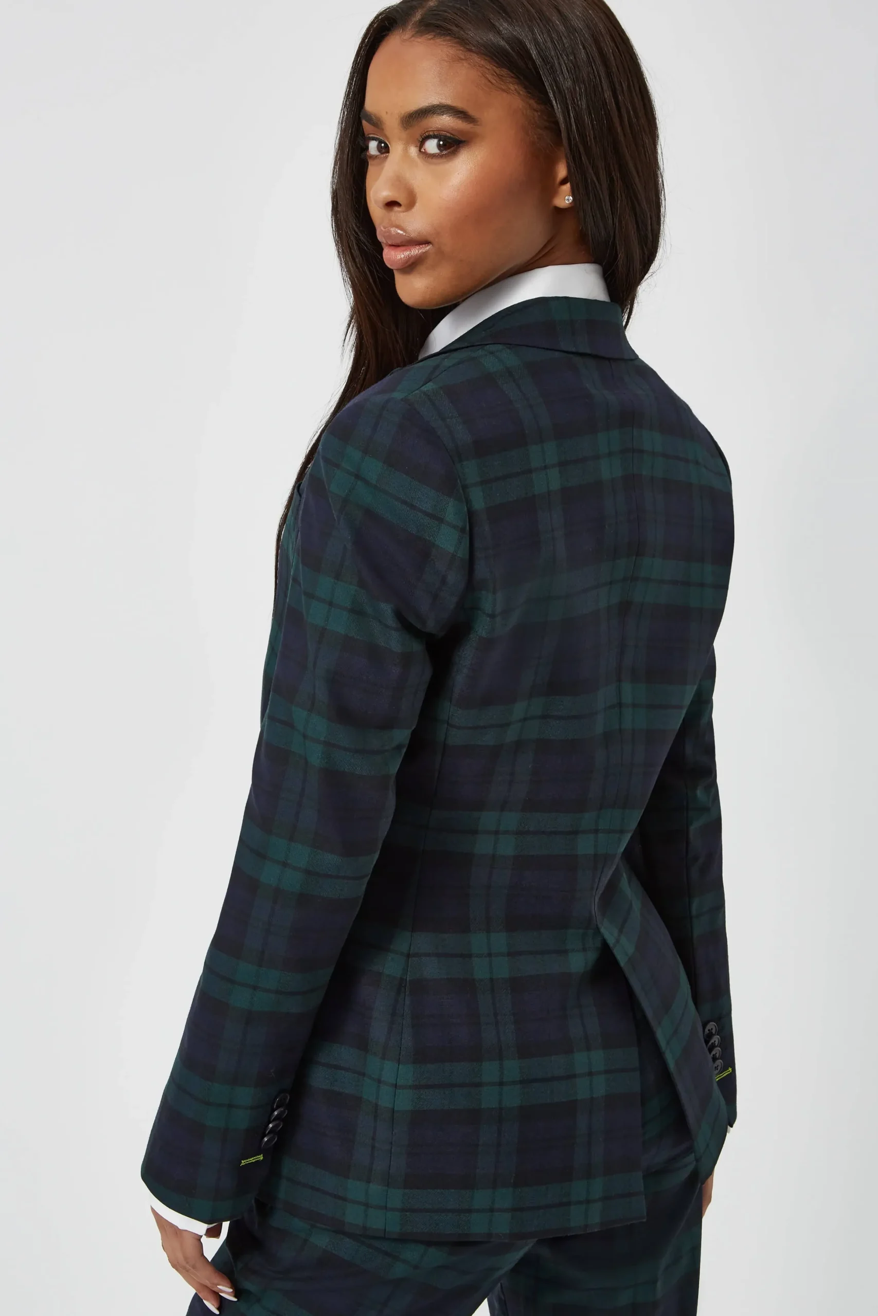 Twisted Tailor Grace Skinny Fit Green Tartan Suit | Woman