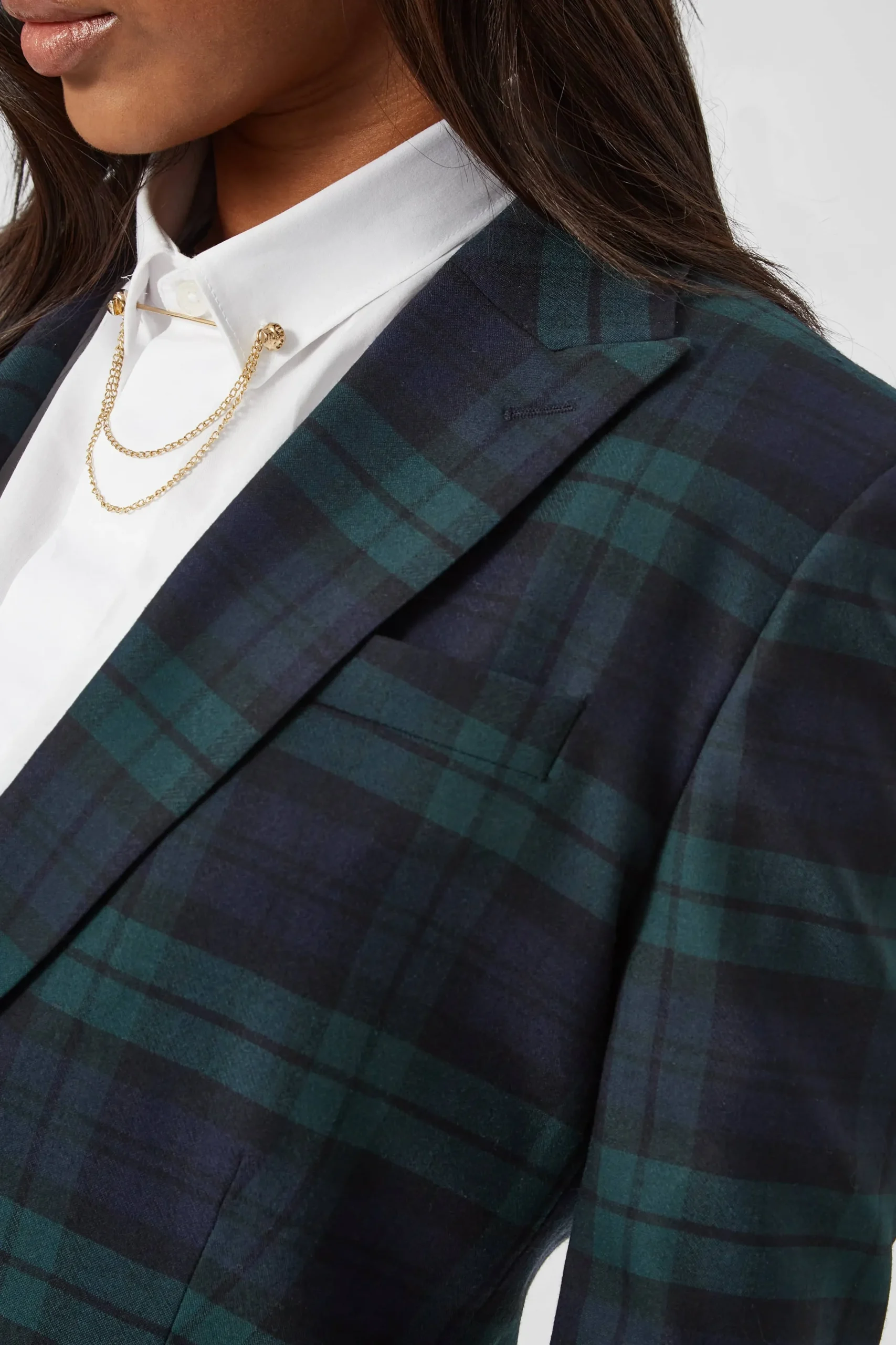 Twisted Tailor Grace Skinny Fit Green Tartan Suit | Woman