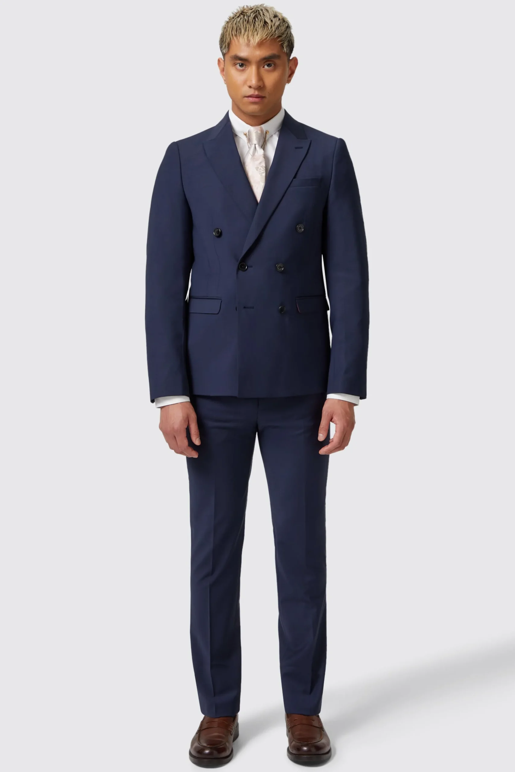 Twisted Tailor Harwood Slim Fit Navy Double Breasted Wool Jacket | Jackets·Work Jackets