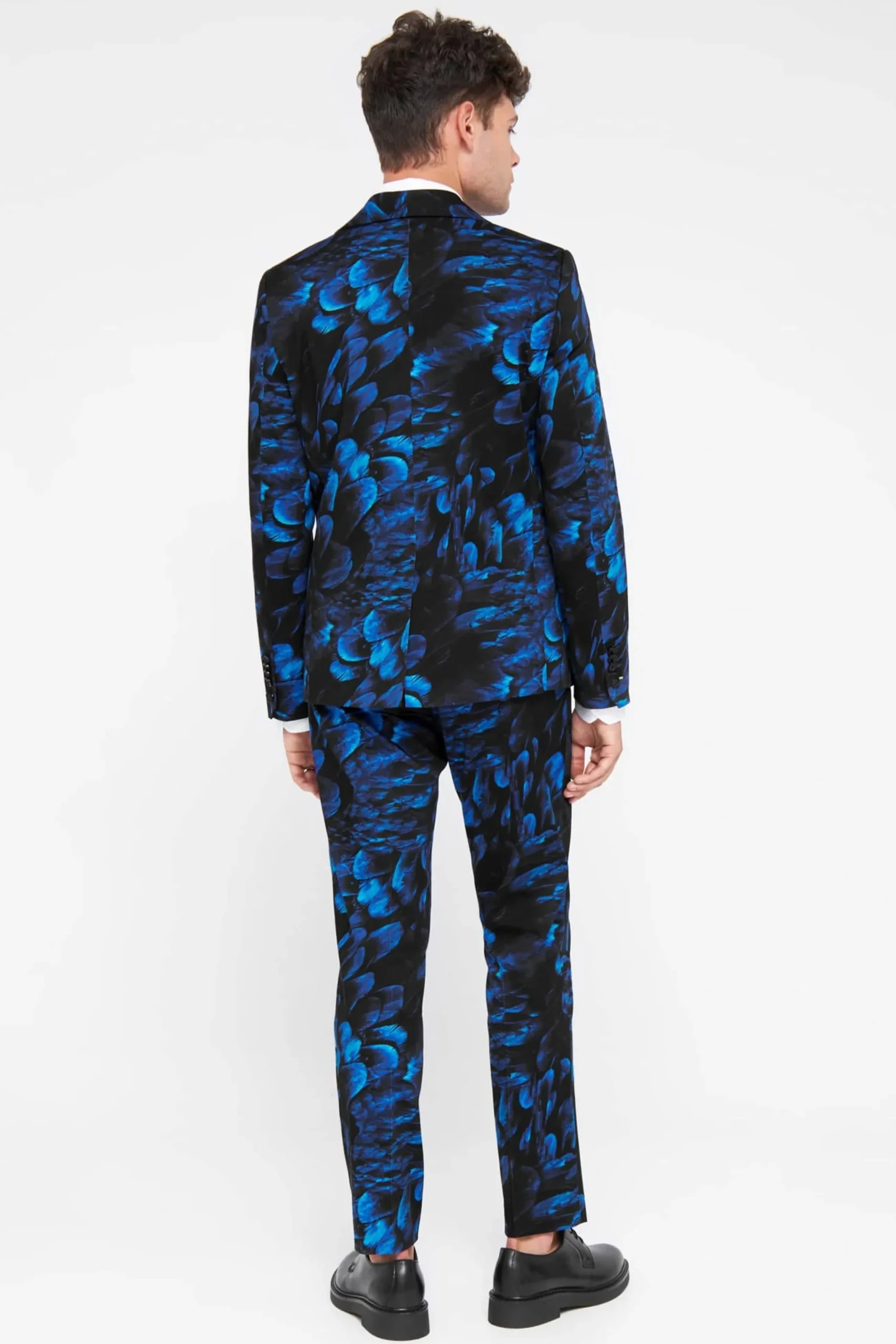 Twisted Tailor Heron Slim Fit Blue Floral Cotton Suit | Style·Floral Suits | Style·Bold Prints