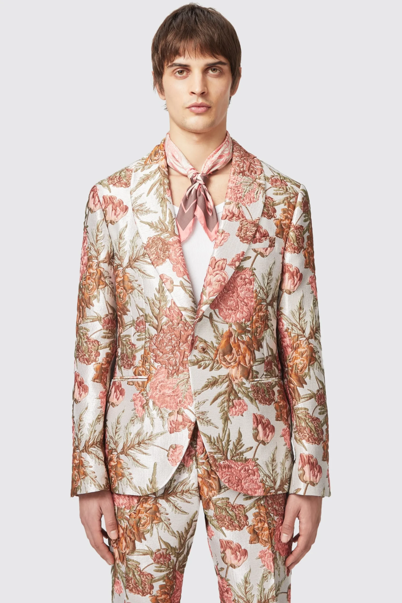 Twisted Tailor Hirshfield Floral Pink Silver Jacquard Jacket | Jackets·Floral Jackets | Jackets·Party Jackets