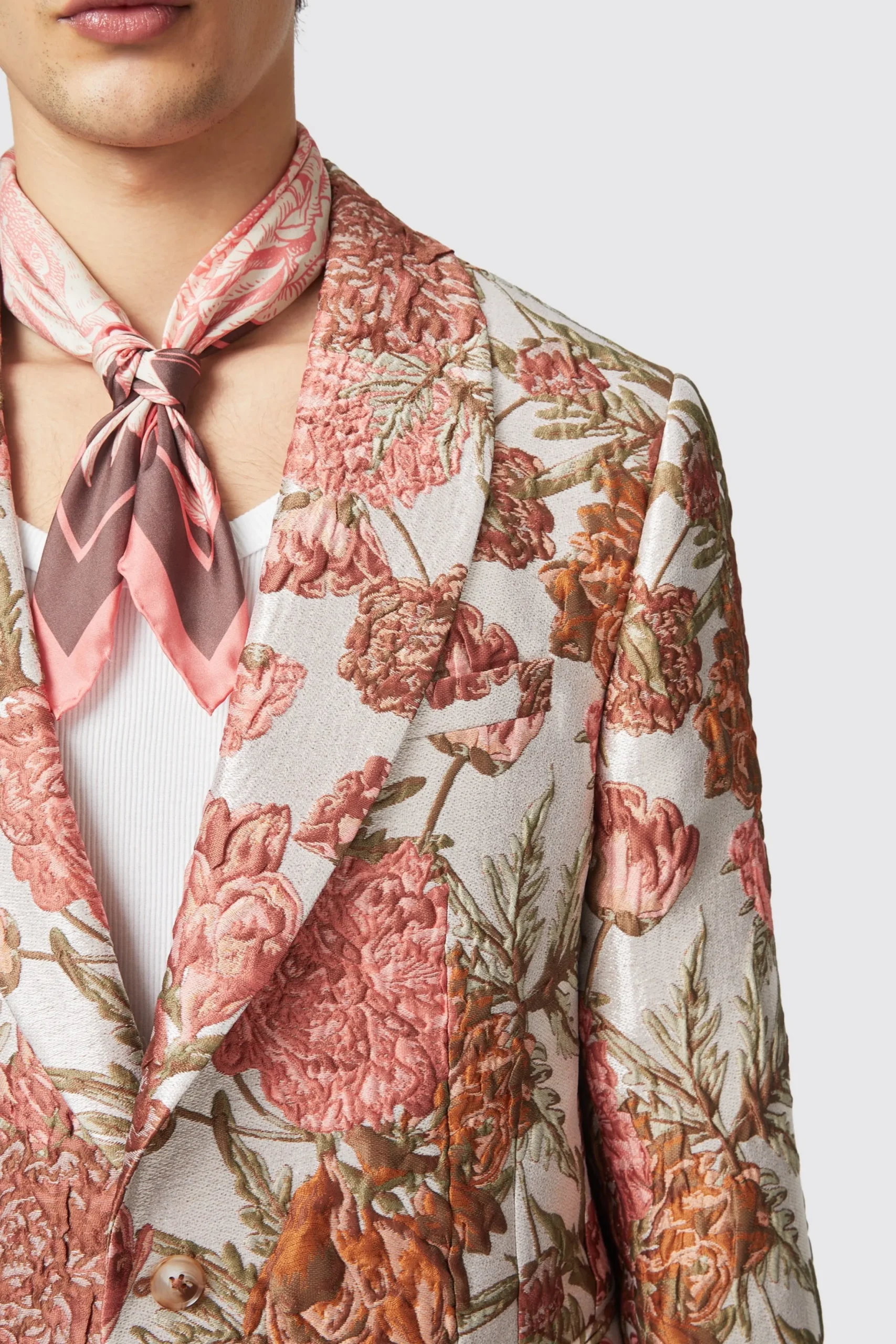 Twisted Tailor Hirshfield Floral Pink Silver Jacquard Jacket | Jackets·Floral Jackets | Jackets·Party Jackets
