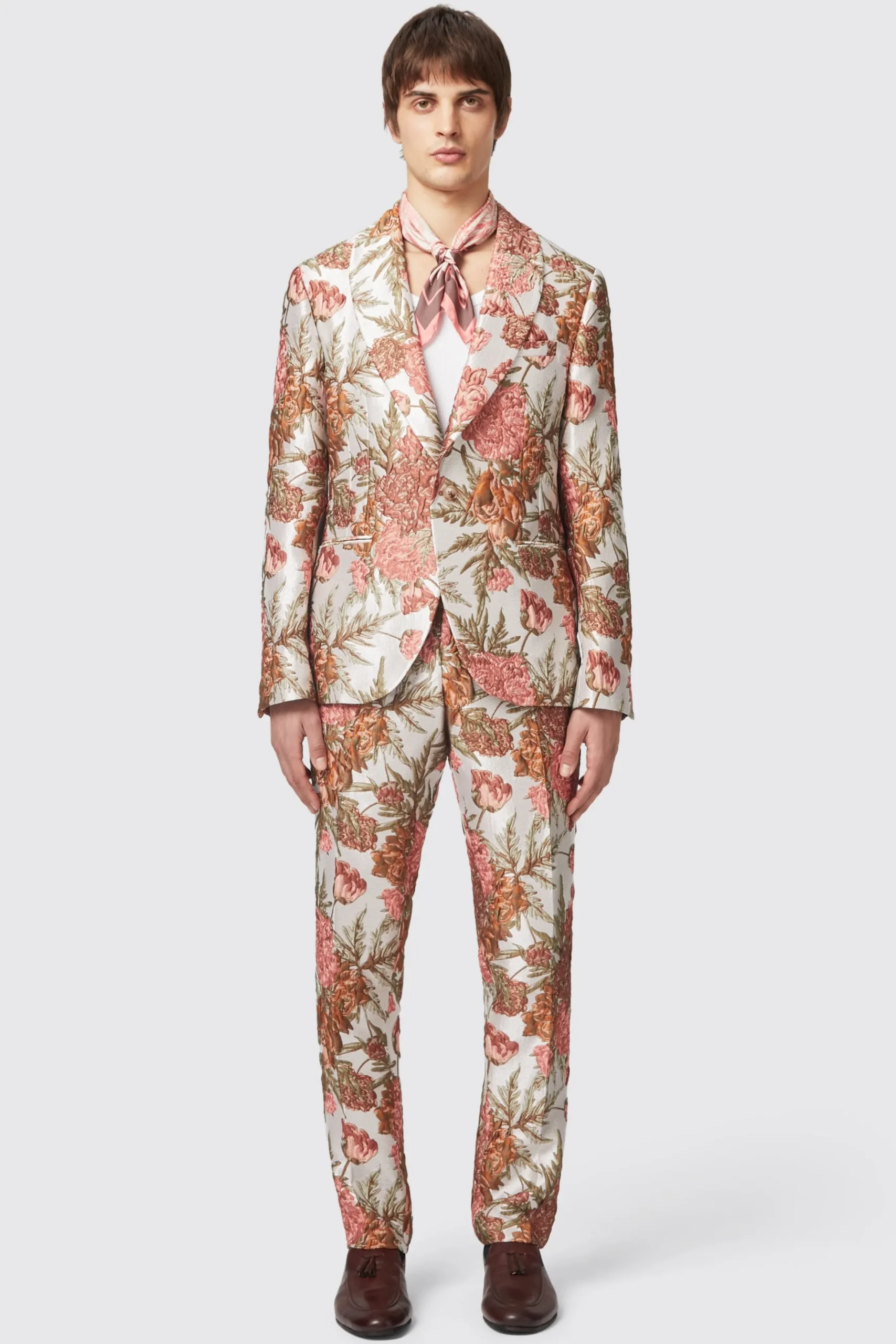 Twisted Tailor Hirshfield Floral Pink Silver Jacquard Jacket | Jackets·Floral Jackets | Jackets·Party Jackets