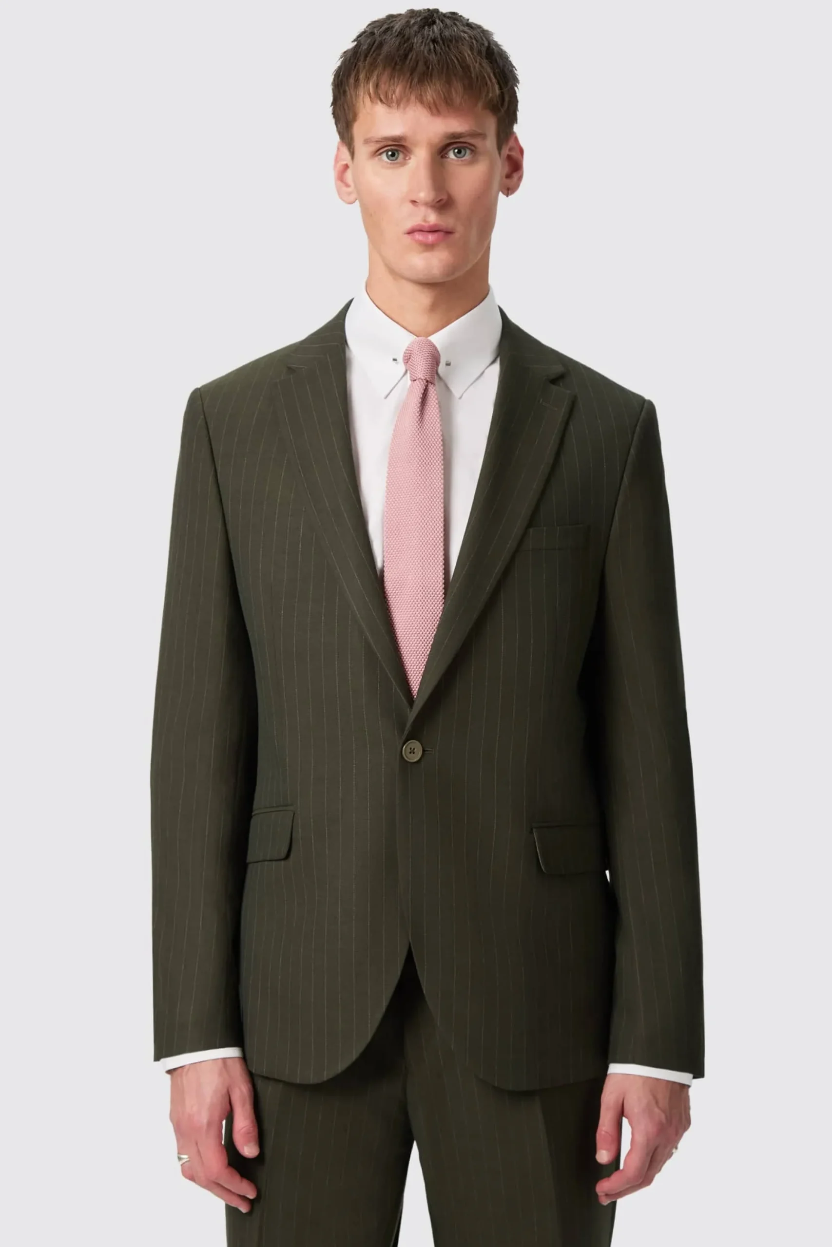 Twisted Tailor Hodge Slim Fit Green Pinstripe Suit | Style·Plain Suits | Occasion·Groomsmen Suits