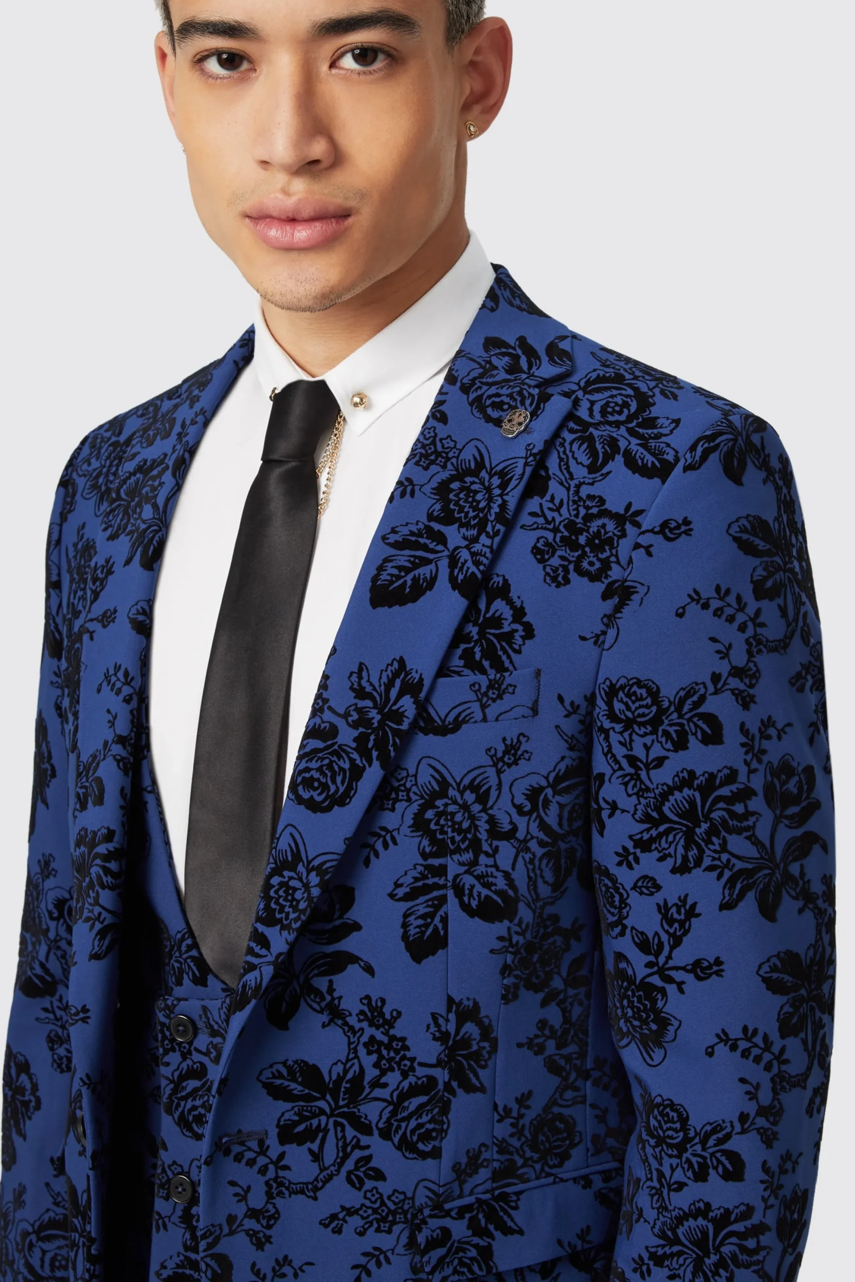 Twisted Tailor Jackalope Blue Suit With Floral Flocking | Style·Floral Suits | Style·3 Piece Suits