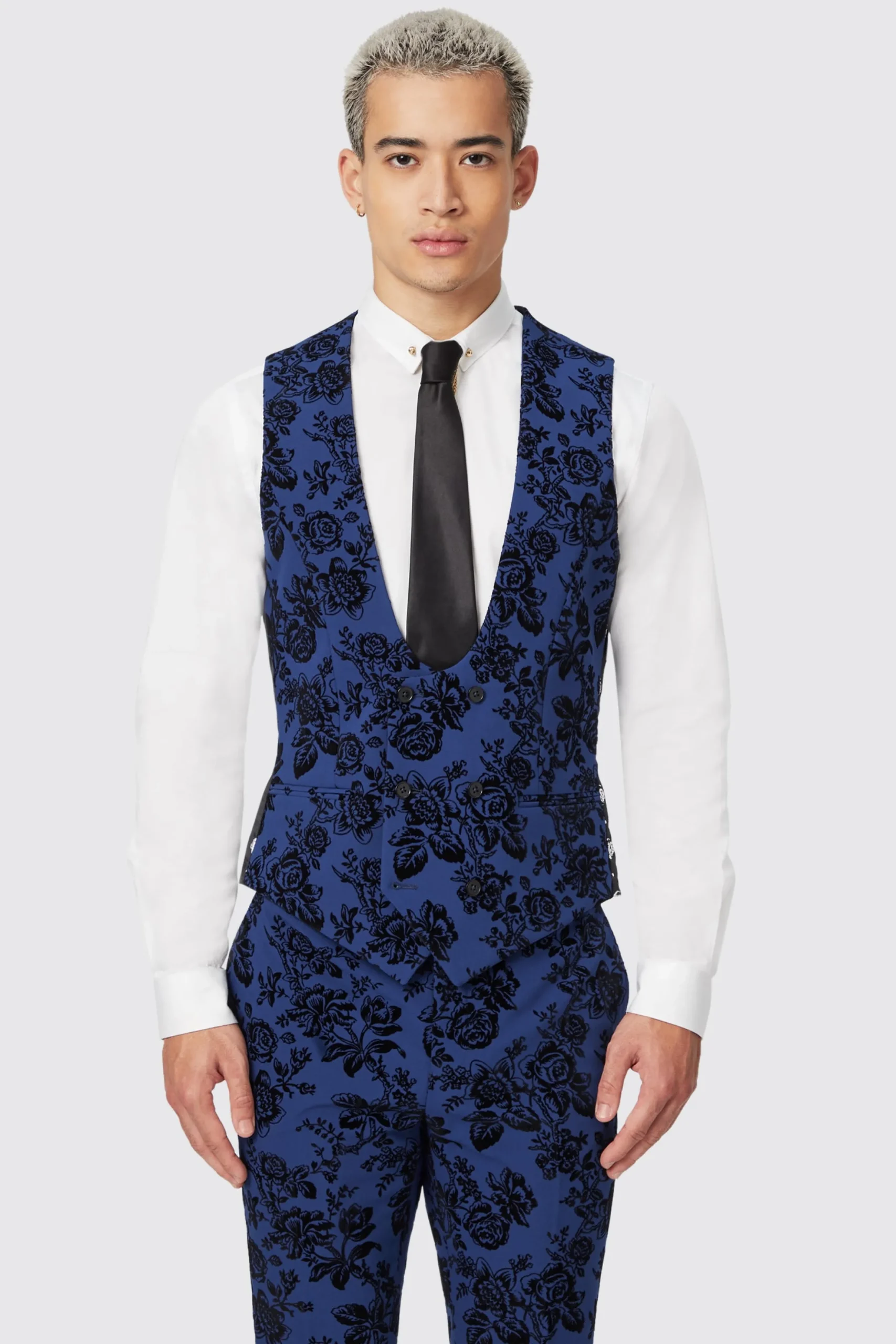 Twisted Tailor Jackalope Blue Suit With Floral Flocking | Style·Floral Suits | Style·3 Piece Suits