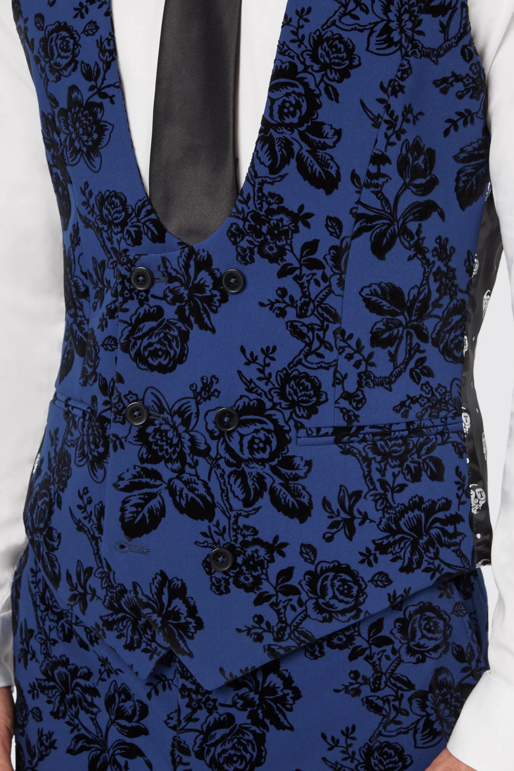 Twisted Tailor Jackalope Blue Suit With Floral Flocking | Style·Floral Suits | Style·3 Piece Suits