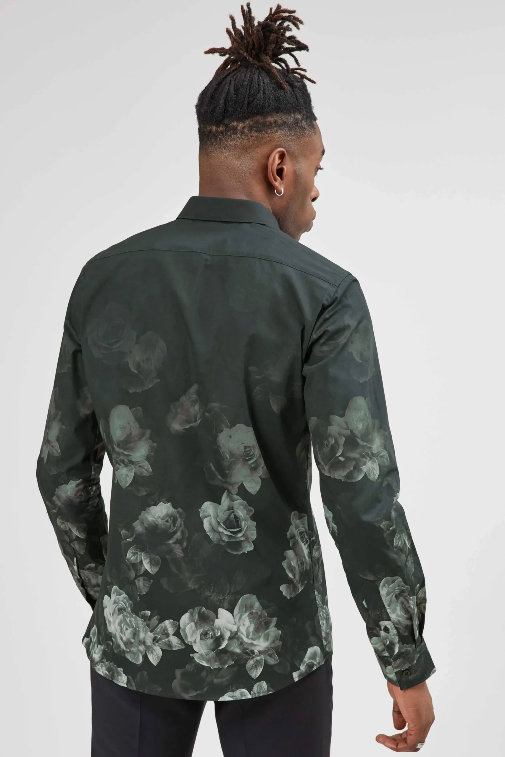 Twisted Tailor Kember Slim Fit Black Floral Shirt | Style·Patterned Shirts | Occasion·Formal Shirts