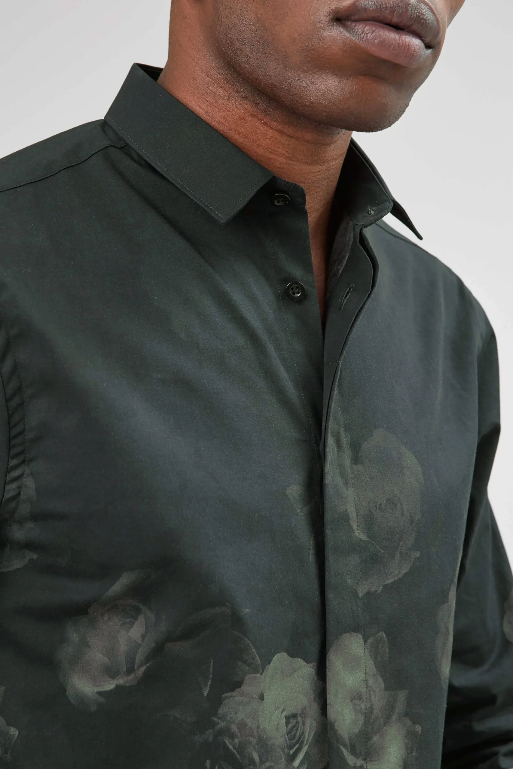 Twisted Tailor Kember Slim Fit Black Floral Shirt | Style·Patterned Shirts | Occasion·Formal Shirts