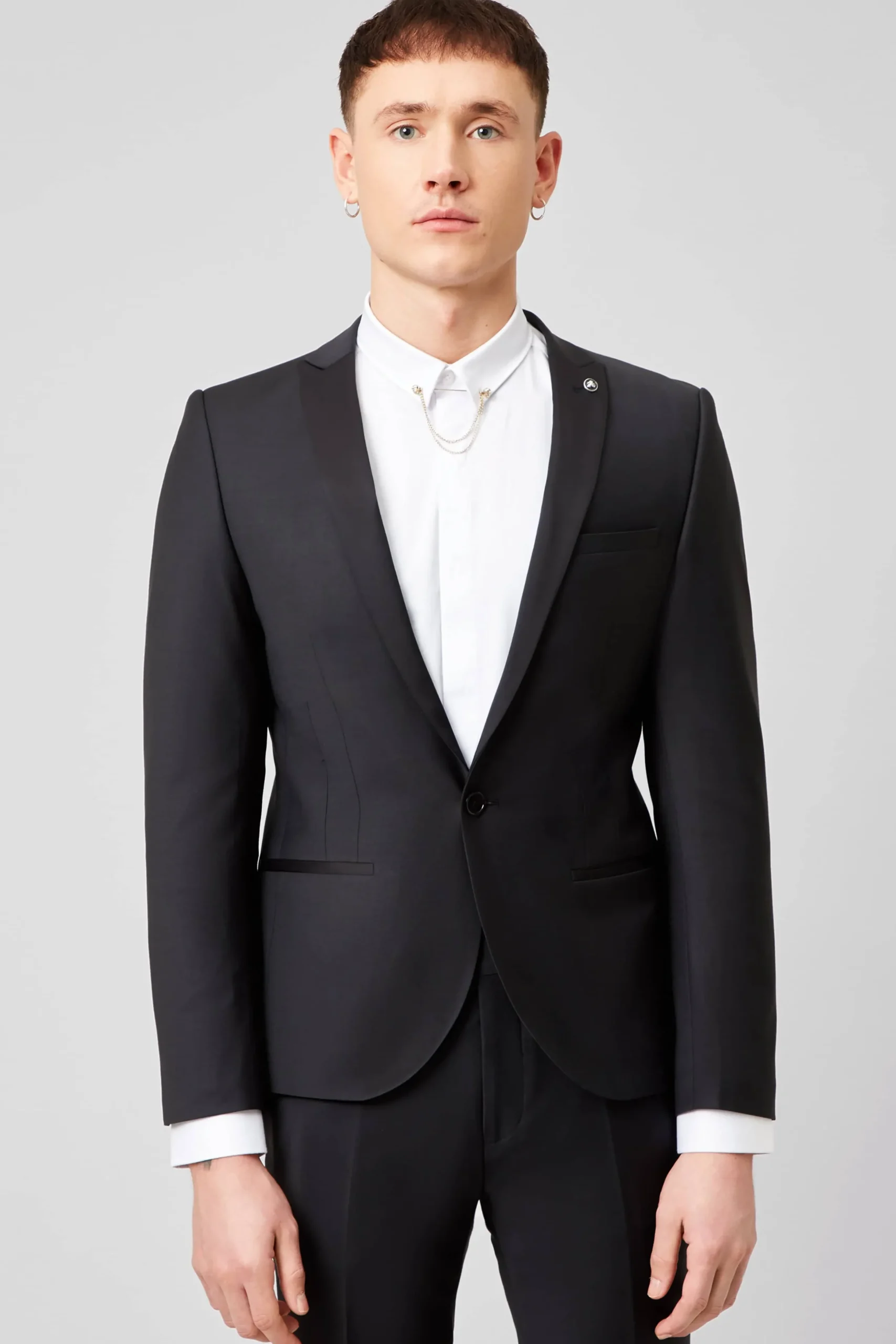 Twisted Tailor Kingdon Skinny Fit Black Dinner Suit | Style·Plain Suits | Style·3 Piece Suits