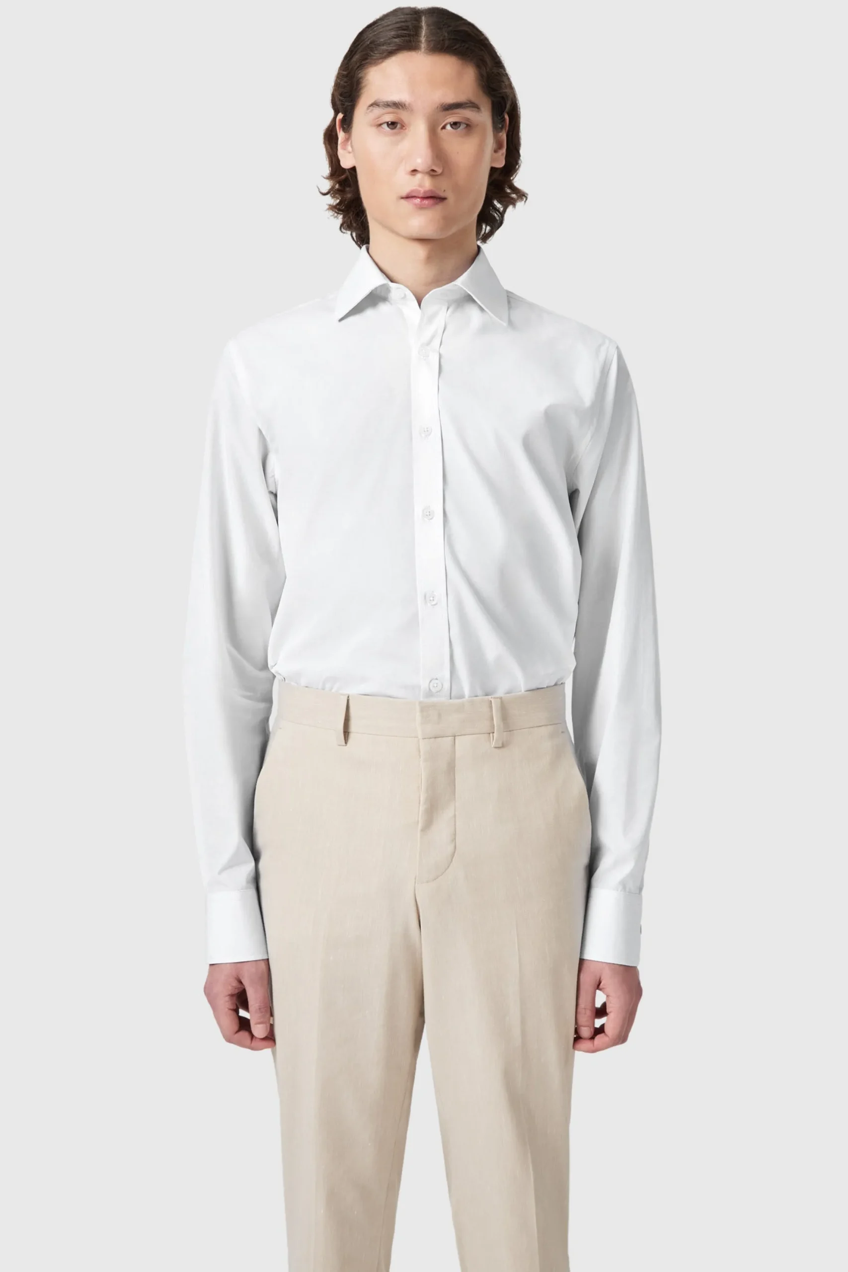 Twisted Tailor Lewes Slim Fit Spread Collar White Cotton Shirt | Style·Premium Shirts | Style·Everyday Essentials