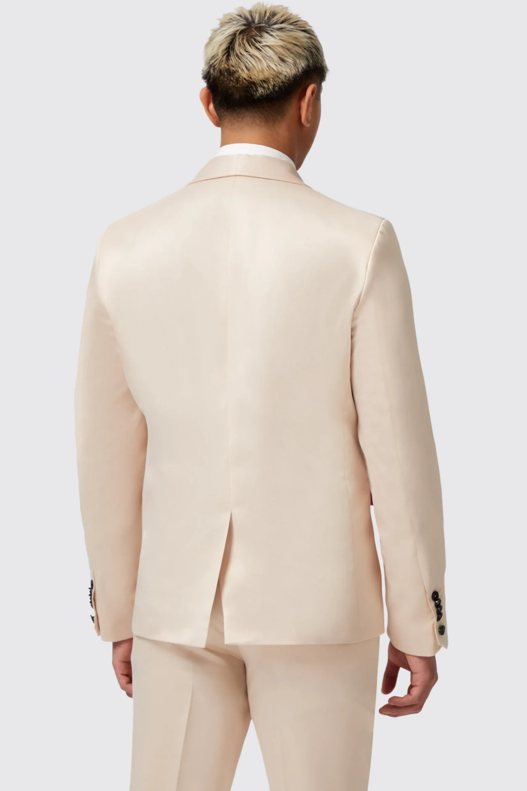 Twisted Tailor Lewis Skinny Fit Double Breasted Beige Sateen Jacket | Jackets·Party Jackets