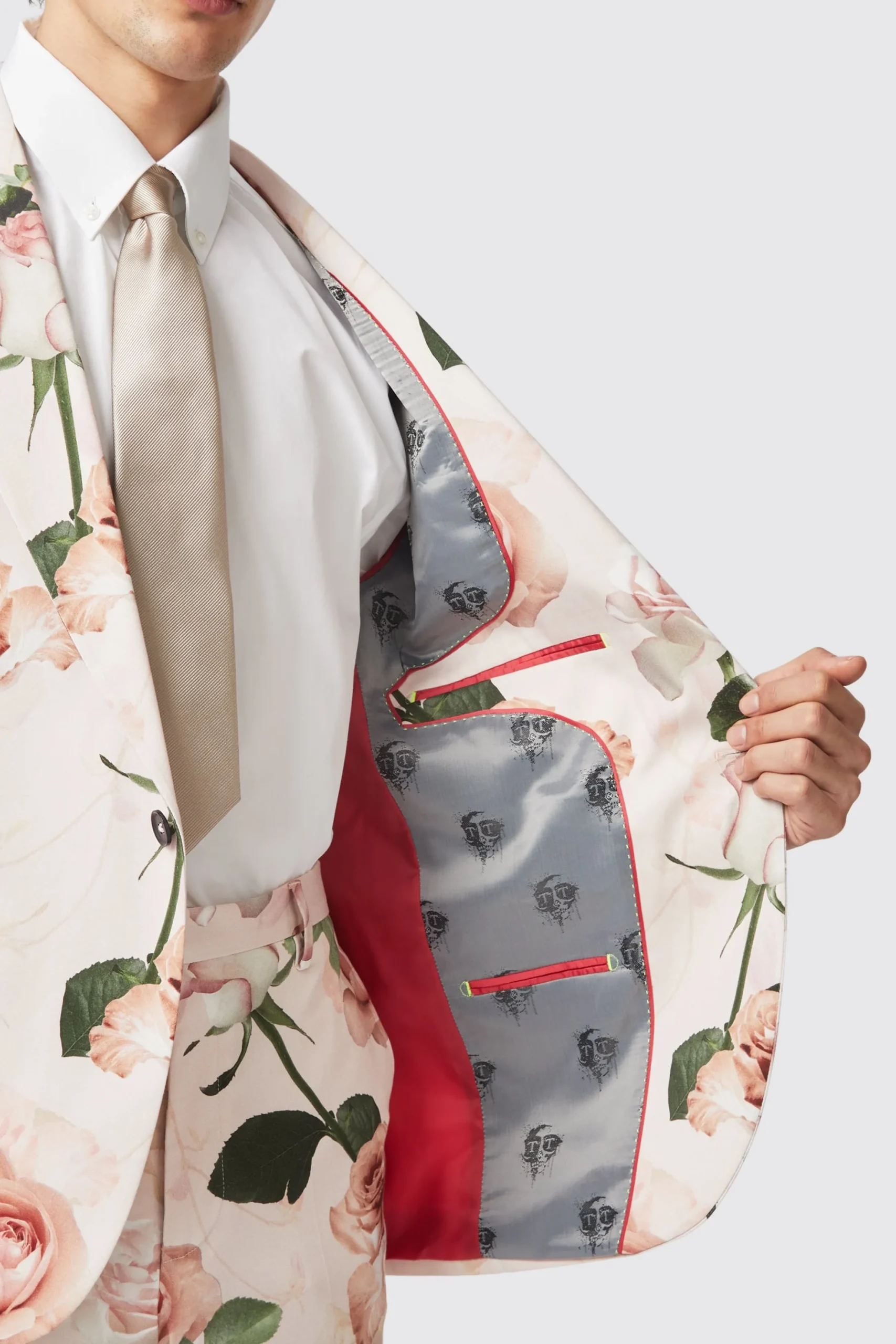 Twisted Tailor Lincoln Skinny Fit Pink Floral Cotton Jacket | Jackets·Floral Jackets | Jackets·Party Jackets
