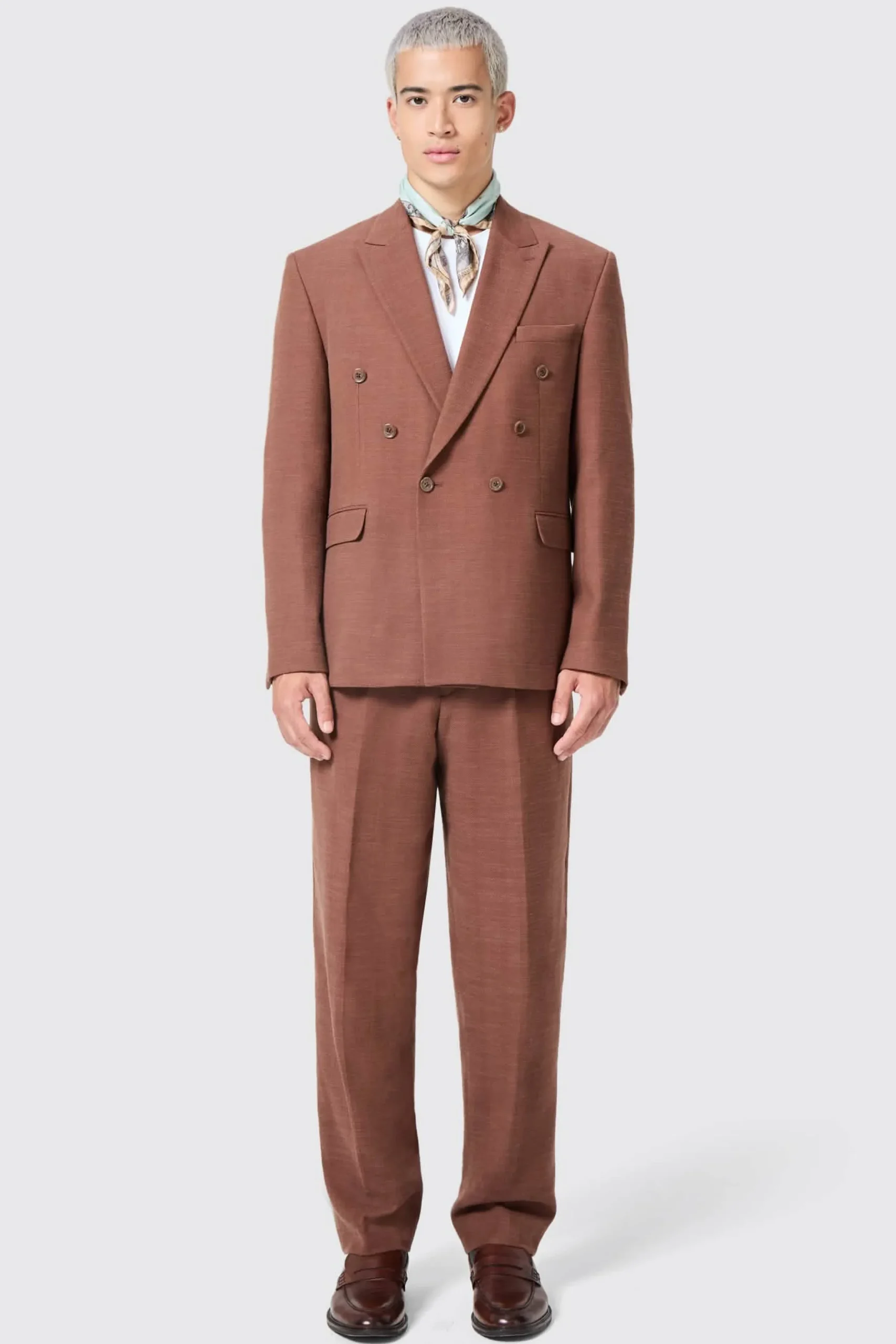 Twisted Tailor Lisandro Double Breasted Brown Cotton Jacket | Unisex | Jackets·Work Jackets