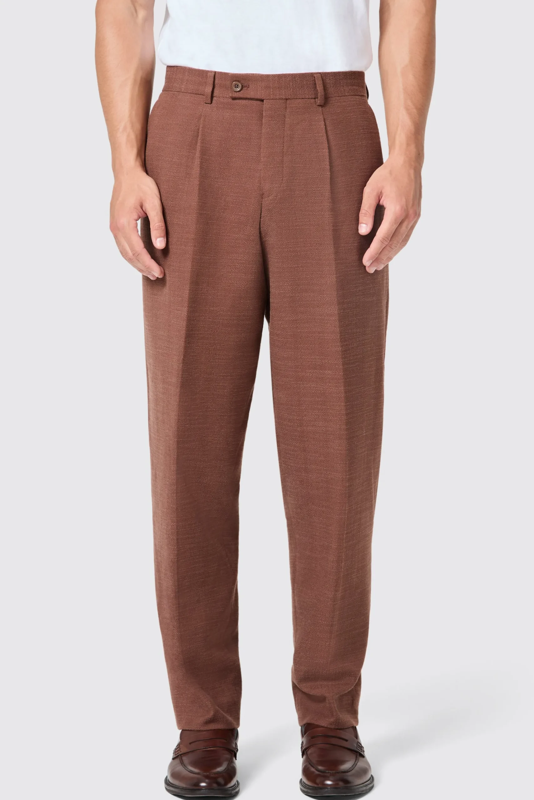 Twisted Tailor Lisandro Oversized Brown Cotton Trousers | Unisex | Trousers·Casual Trousers