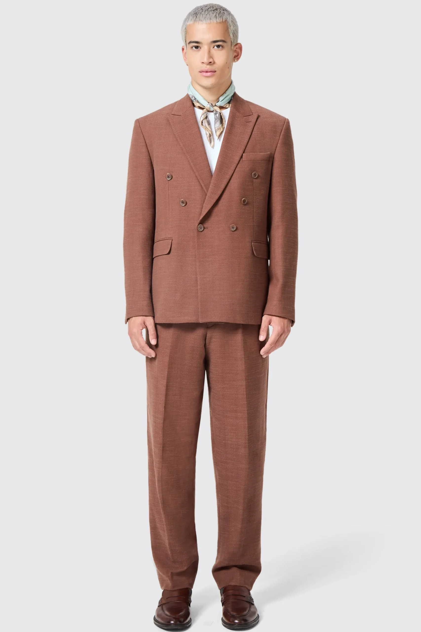 Twisted Tailor Lisandro Oversized Brown Cotton Trousers | Unisex | Trousers·Casual Trousers