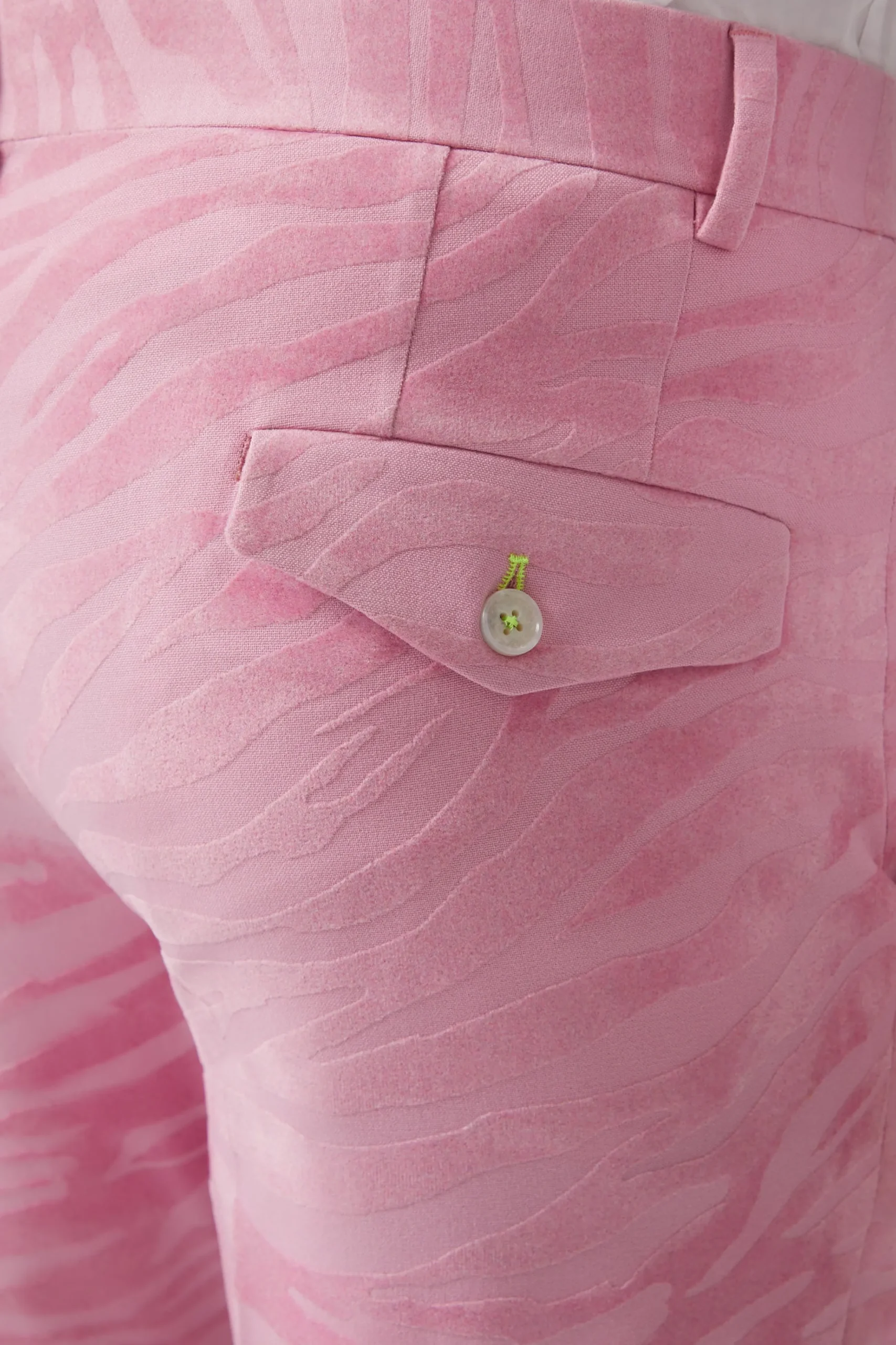Twisted Tailor Magnussen Slim Fit Pink Flocked Trousers | Trousers·Party Trousers