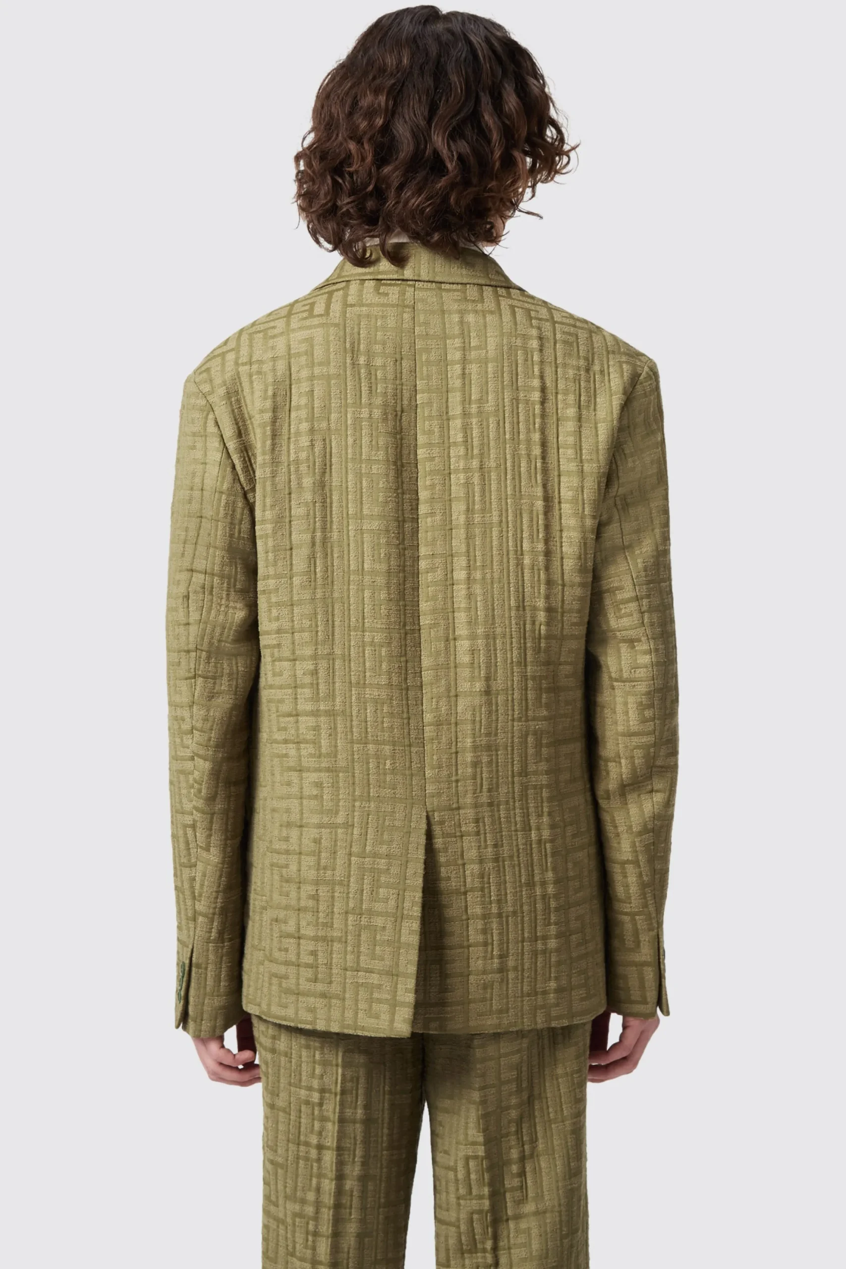 Twisted Tailor Malacia Oversized Green Jacquard Jacket | Unisex