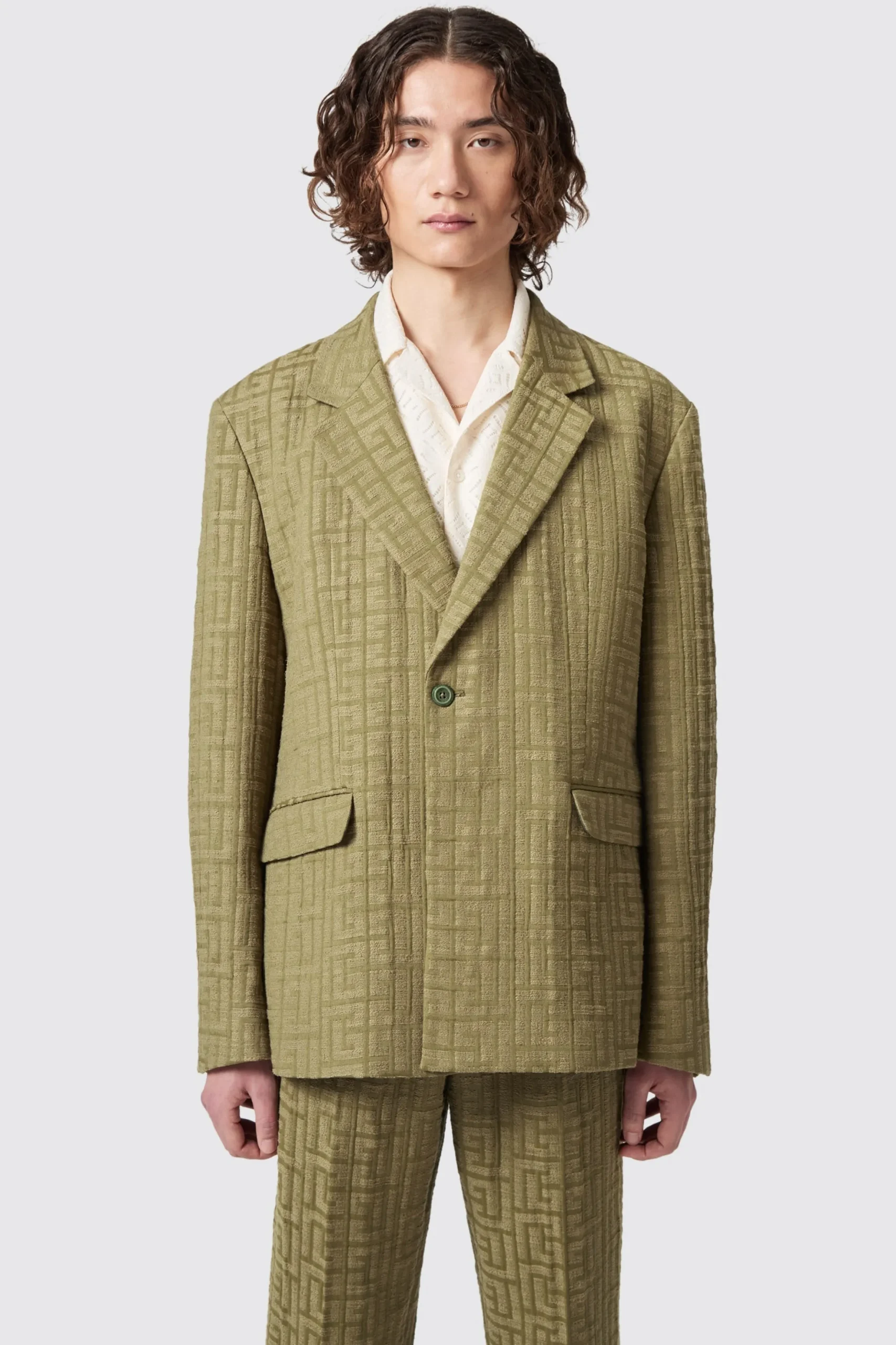 Twisted Tailor Malacia Oversized Green Jacquard Suit | Unisex | Occasion·Back To It