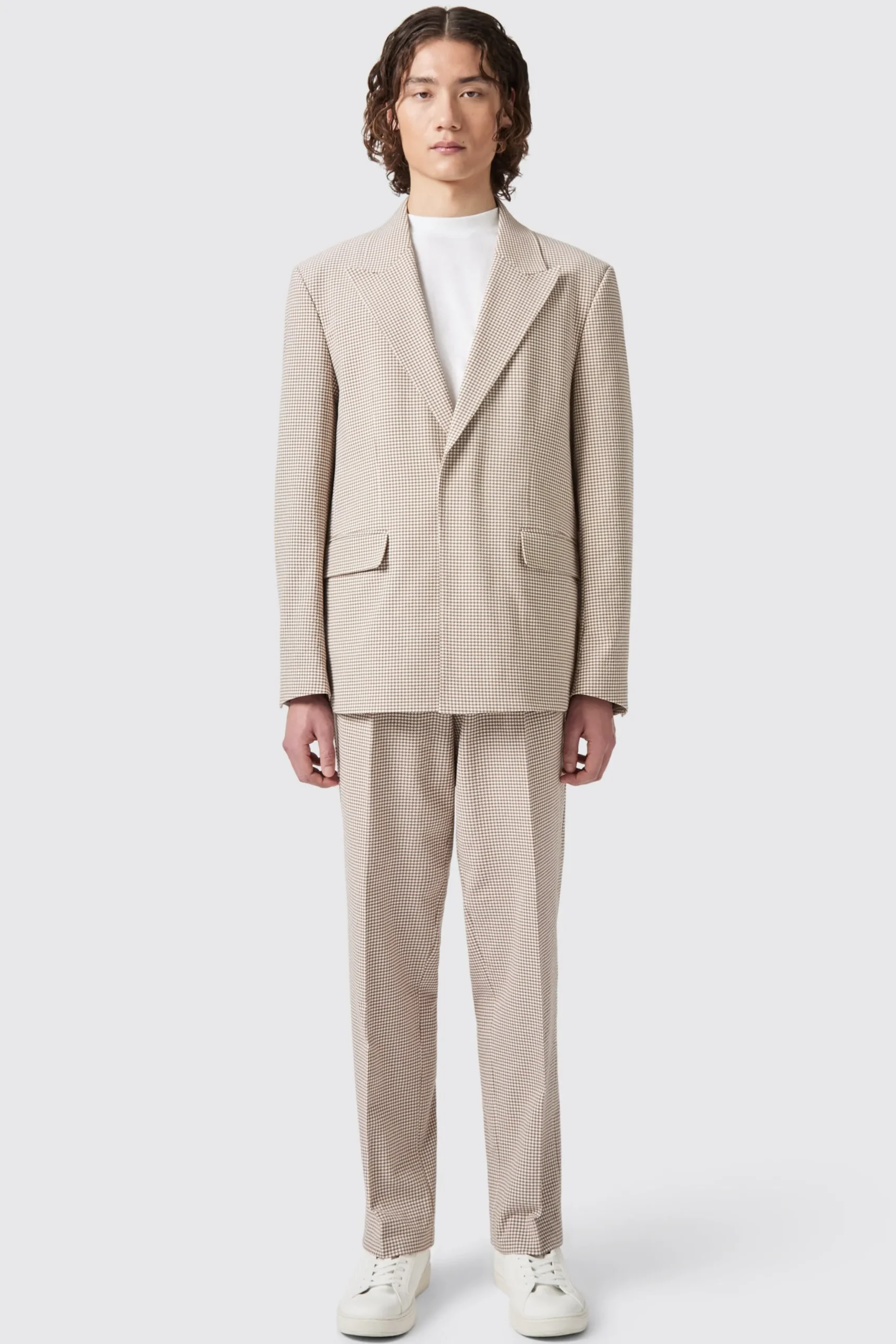 Twisted Tailor Maldini Oversized Brown Check Trousers | Unisex
