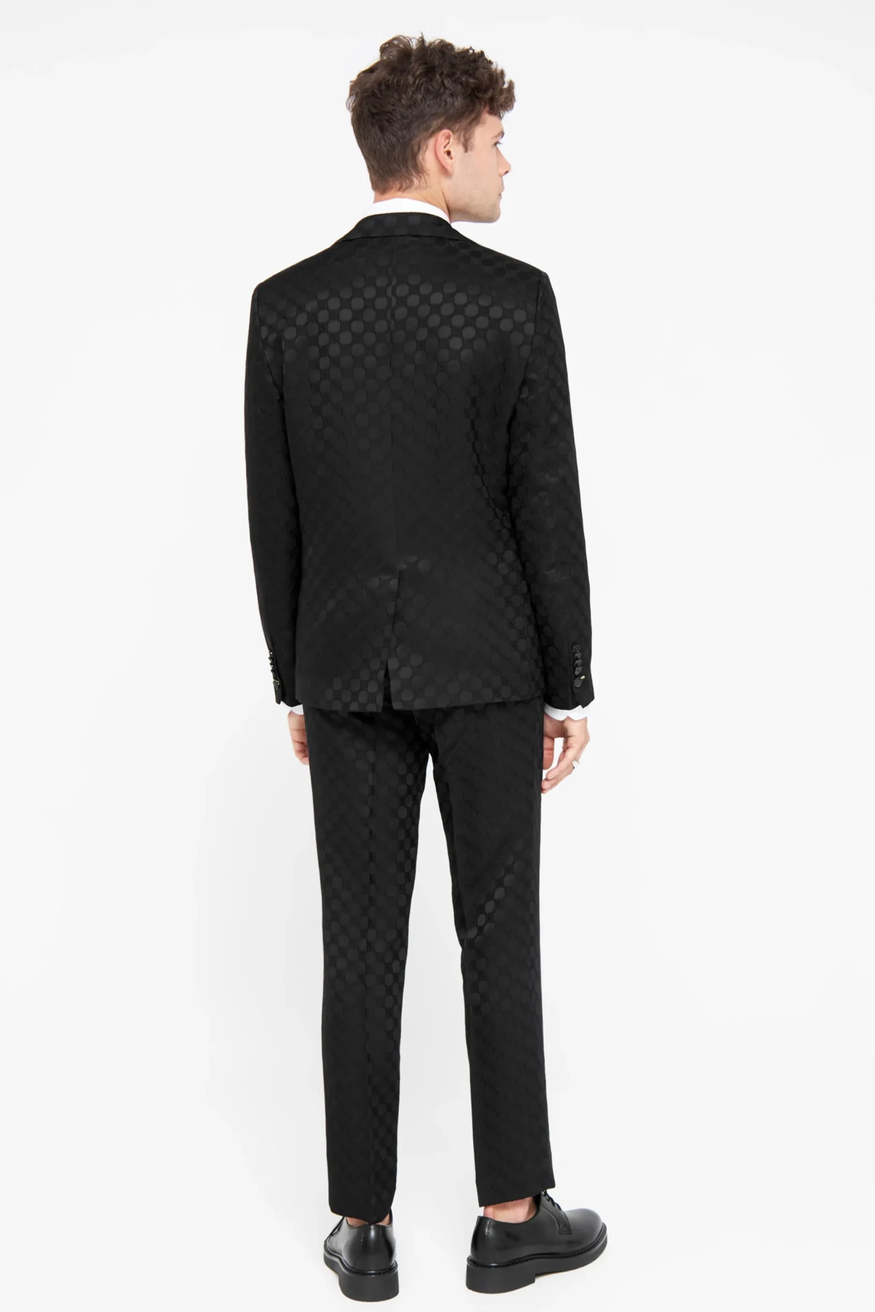 Twisted Tailor Papatya Slim Fit Black Jacquard Trousers | Trousers·Casual Trousers