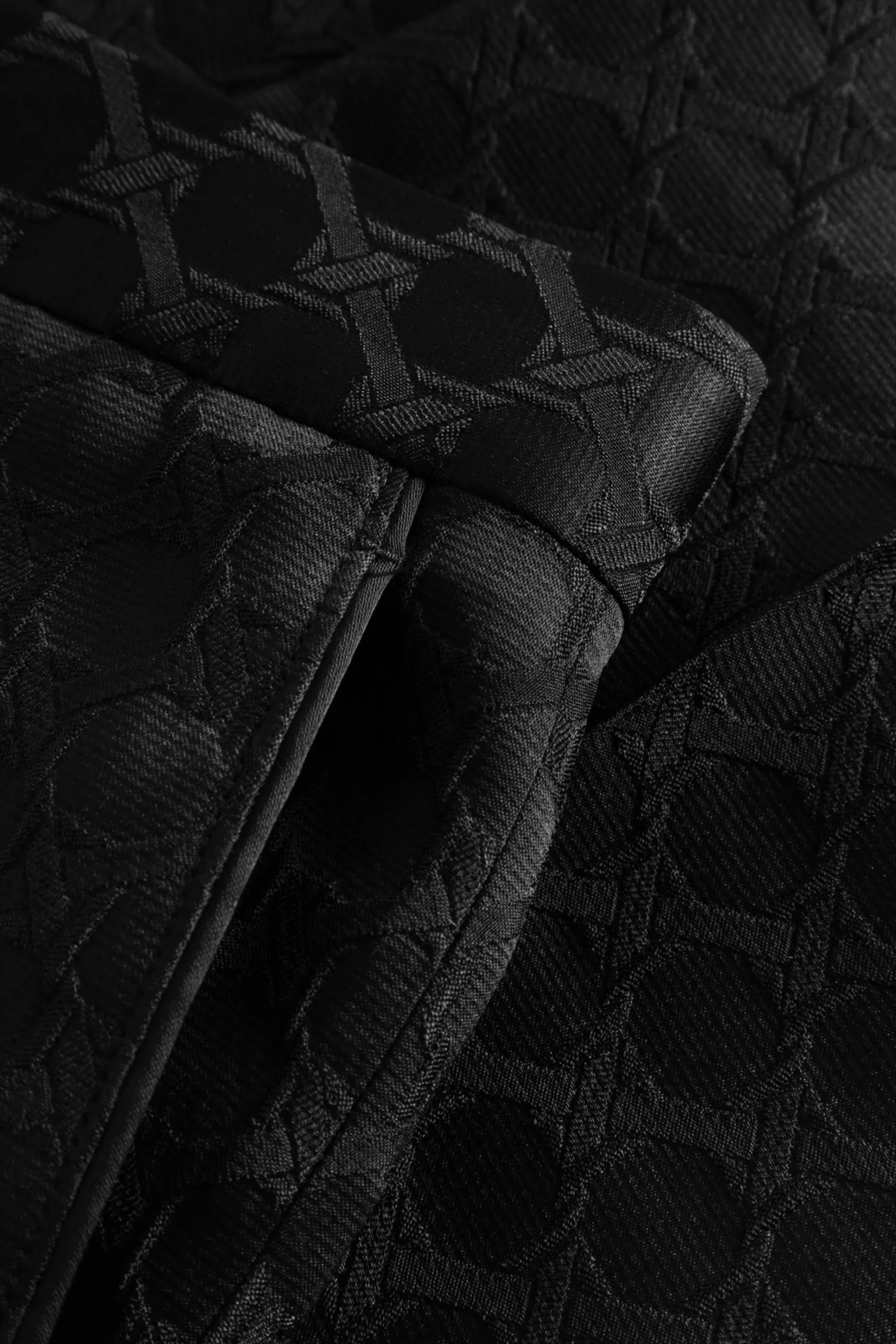 Twisted Tailor Papatya Slim Fit Black Jacquard Trousers | Trousers·Casual Trousers