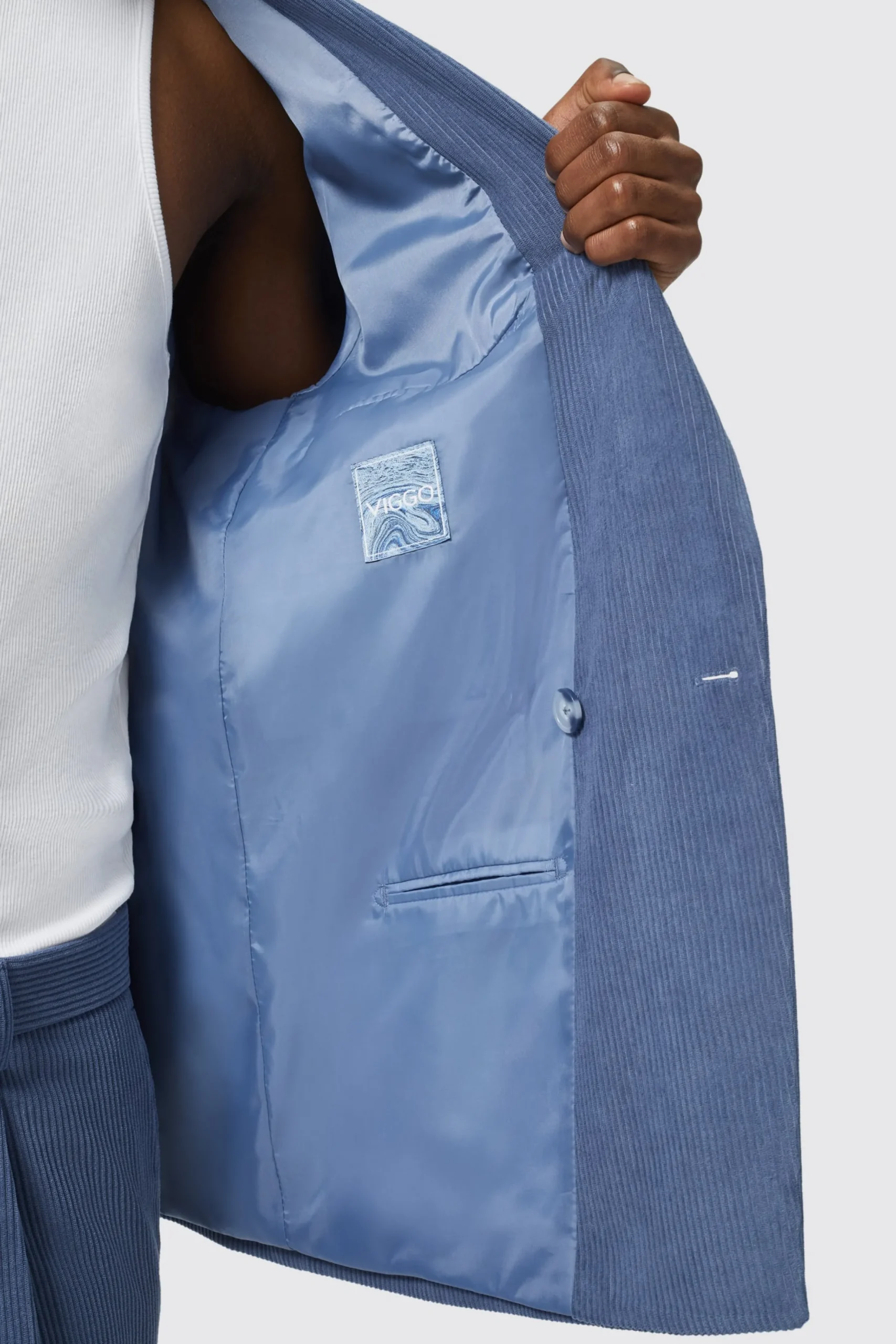 Twisted Tailor Pirlo Oversized Double Breasted Blue Corduroy Jacket | Unisex | Jackets·Casual Jackets