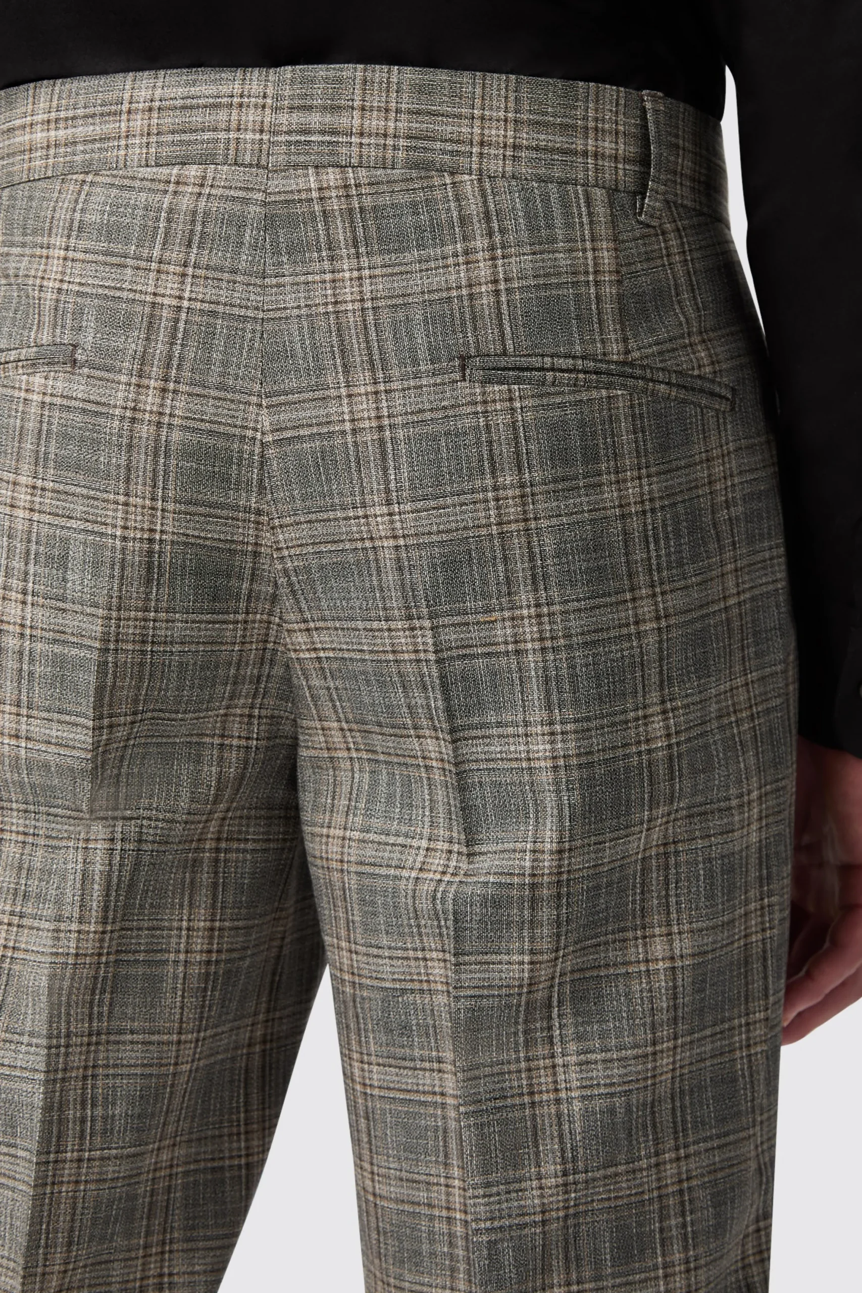 Twisted Tailor Plunkett Slim Fit Grey Check Trousers | Trousers·Work Trousers | Trousers·Casual Trousers