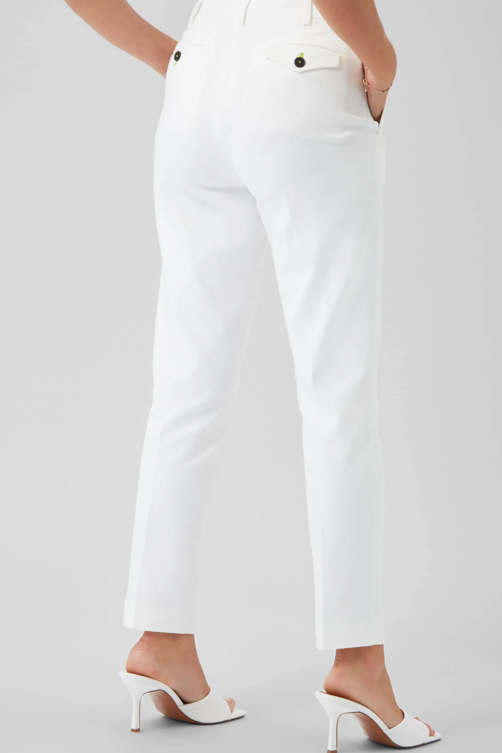 Twisted Tailor Sian Skinny Fit White Cotton Trousers | Woman