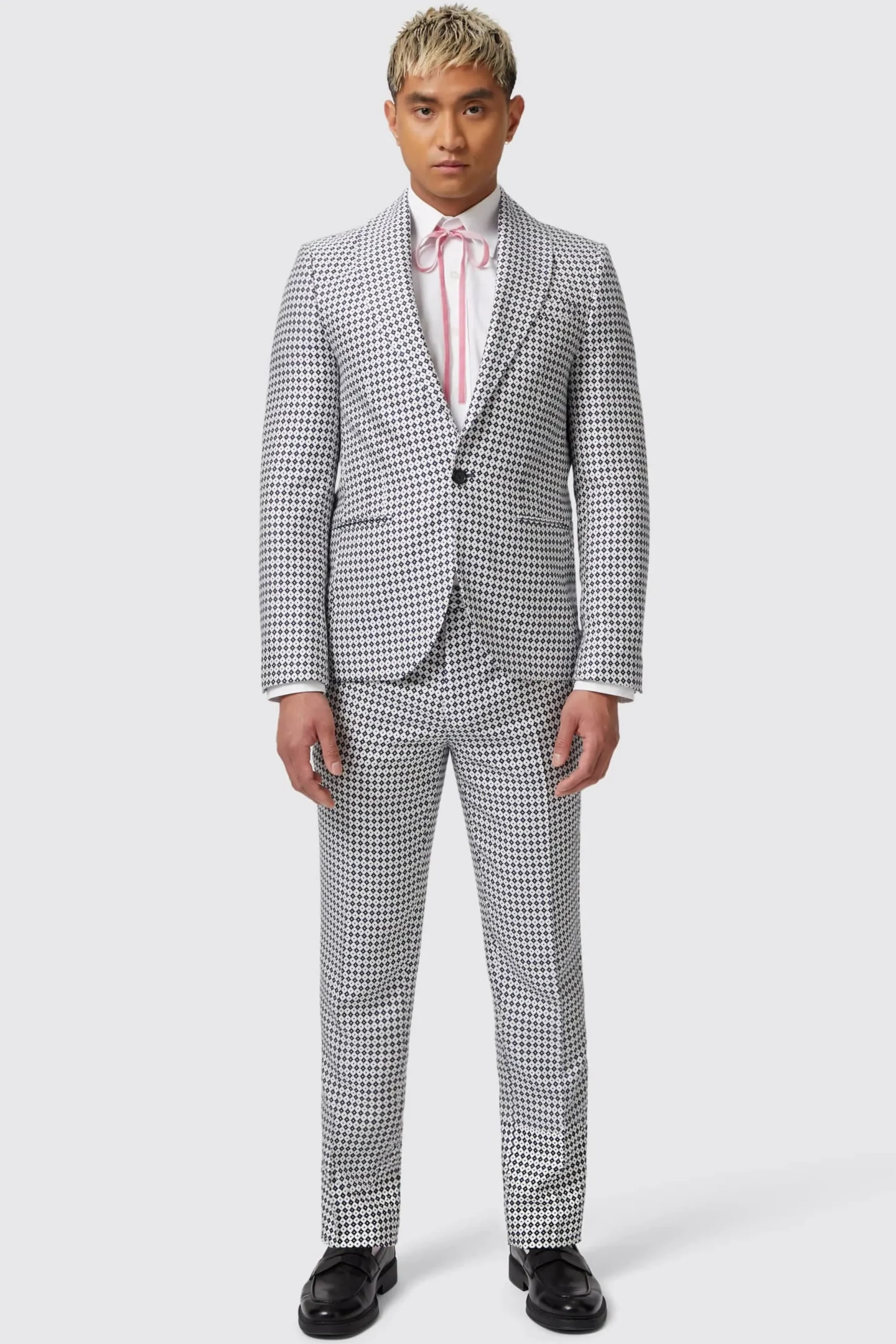 Twisted Tailor Siorek Slim Fit Navy Jacquard Suit | Style·Bold Prints | Occasion·Party Suits