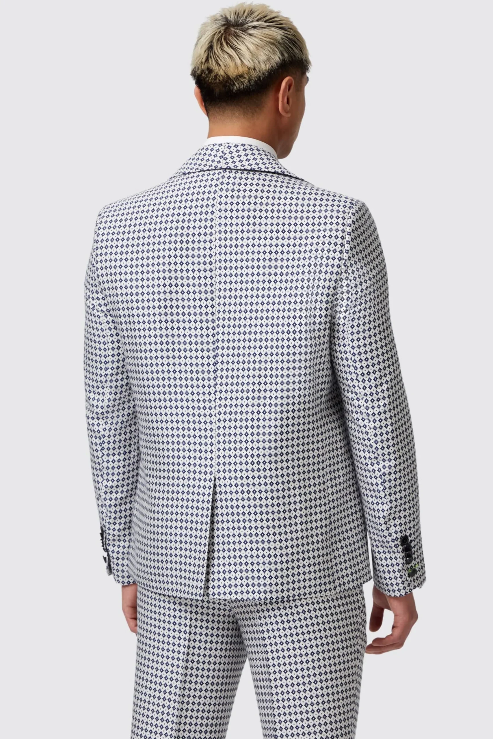 Twisted Tailor Siorek Slim Fit Navy Jacquard Suit | Style·Bold Prints | Occasion·Party Suits