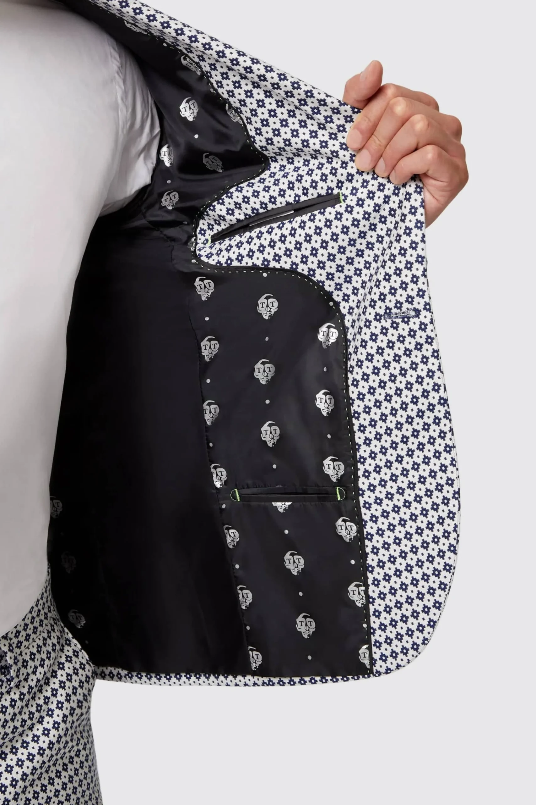 Twisted Tailor Siorek Slim Fit Navy Jacquard Suit | Style·Bold Prints | Occasion·Party Suits