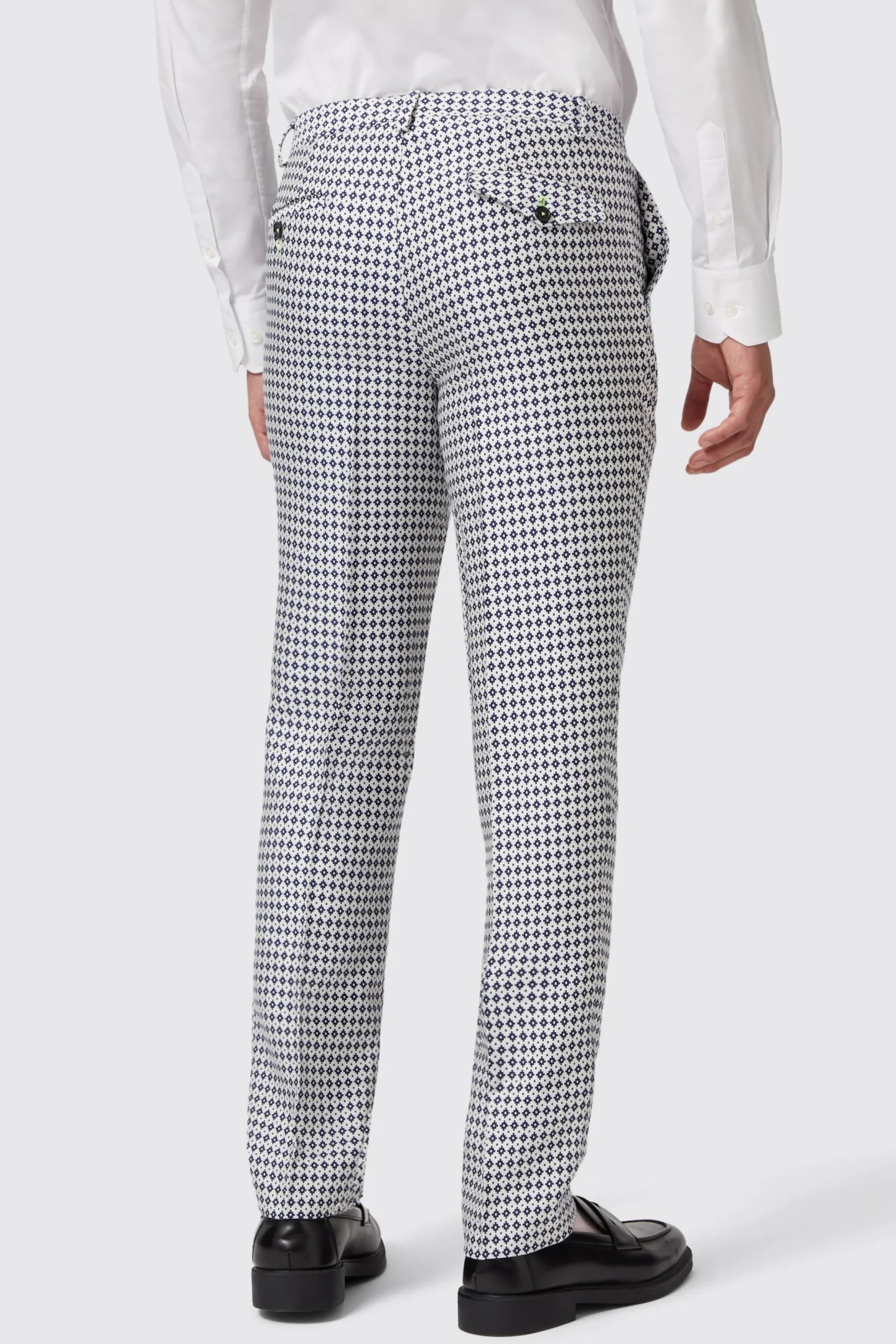Twisted Tailor Siorek Slim Fit Navy Jacquard Trousers | Trousers·Party Trousers