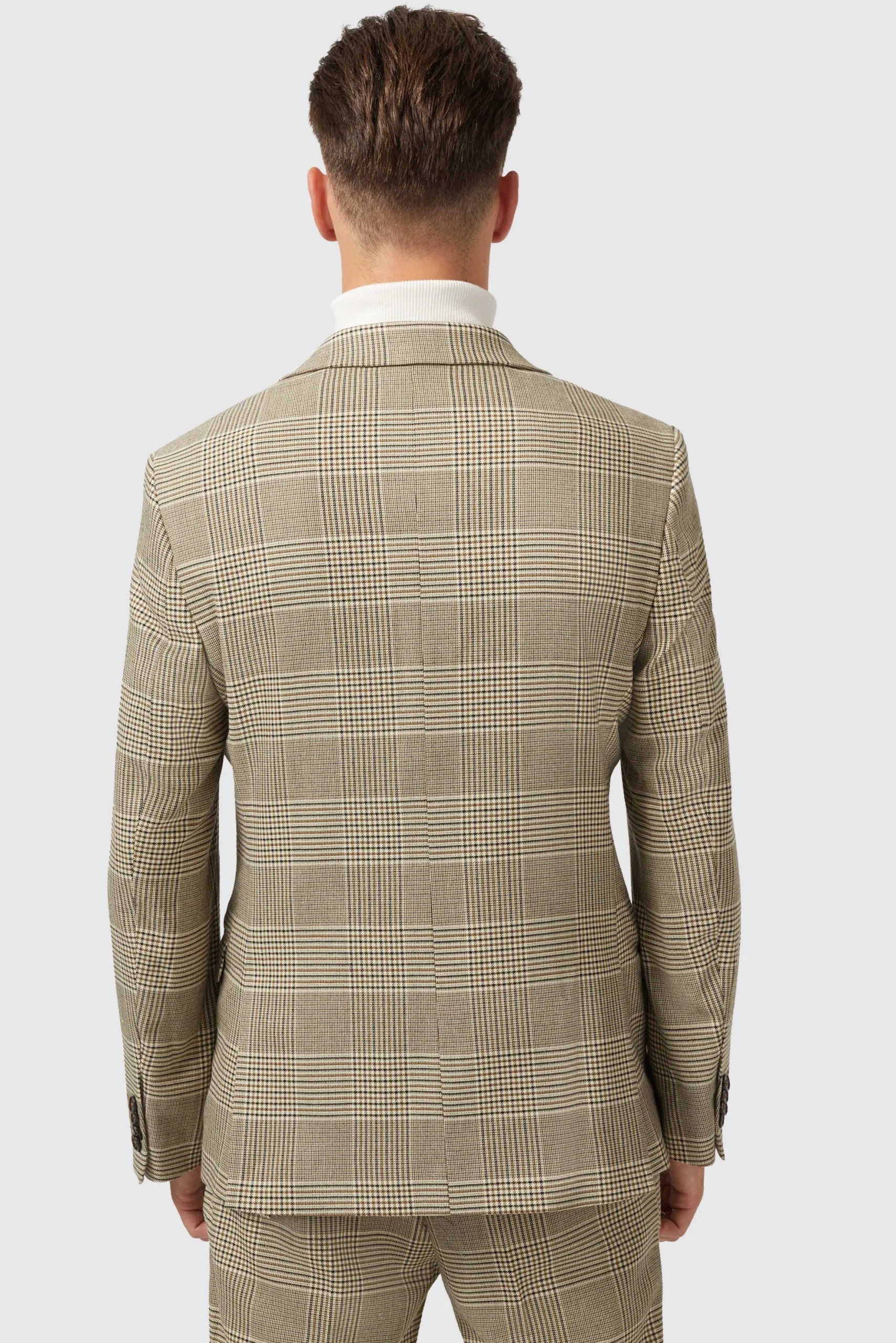 Twisted Tailor Strauss Slim Fit Neutral Check Jacket | Jackets·Work Jackets