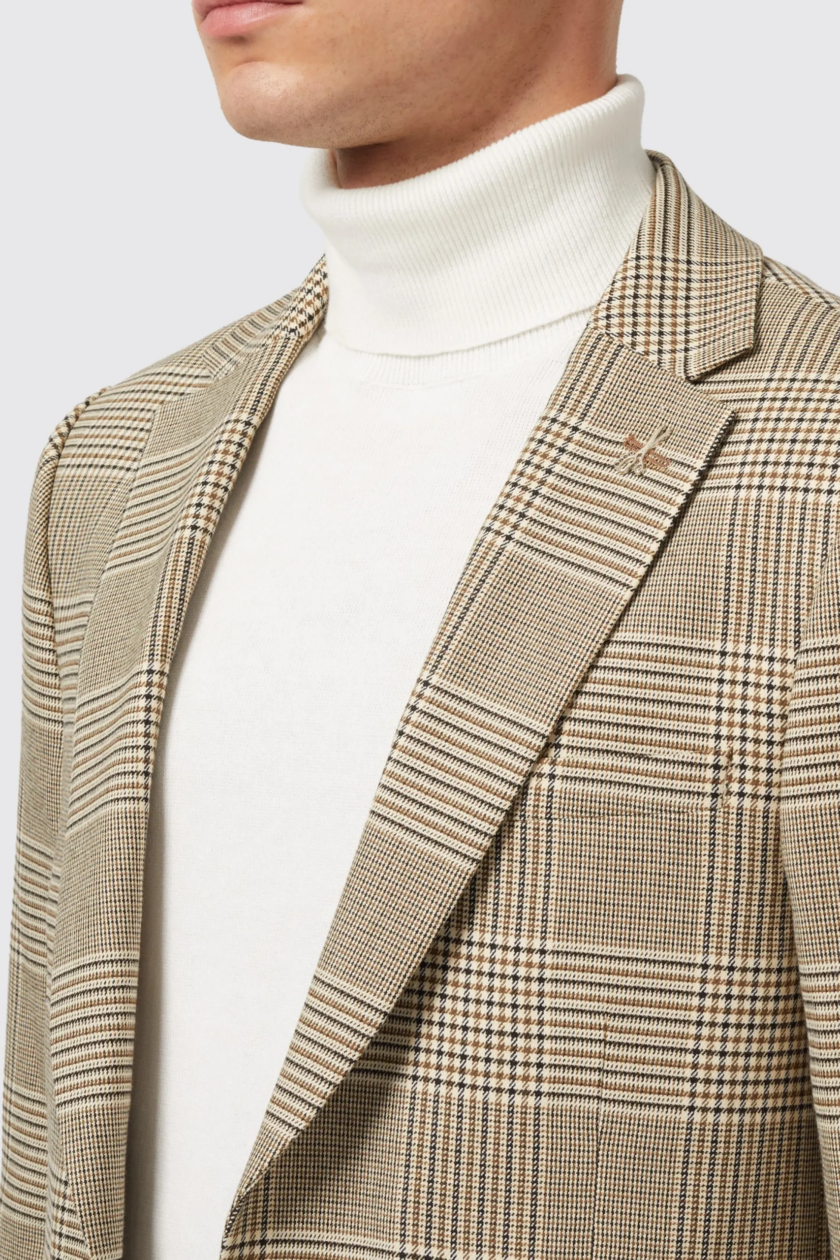 Twisted Tailor Strauss Slim Fit Neutral Check Jacket | Jackets·Work Jackets
