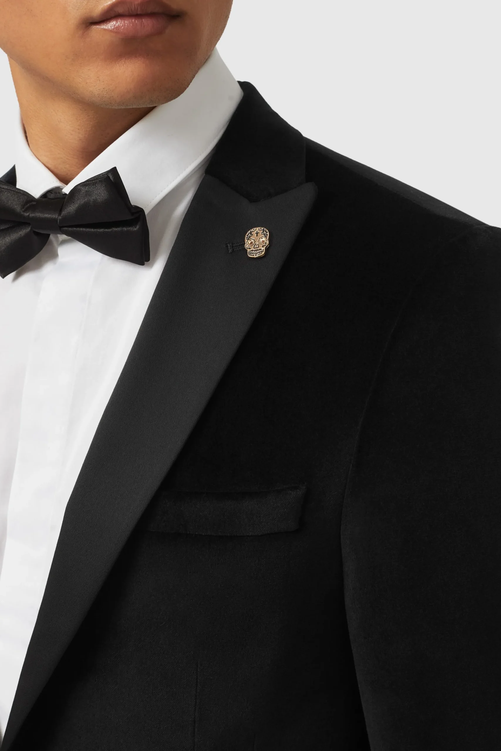 Twisted Tailor Sylvester Skinny Fit Black Velvet Tuxedo Suit | Style·3 Piece Suits | Style·Tuxedos