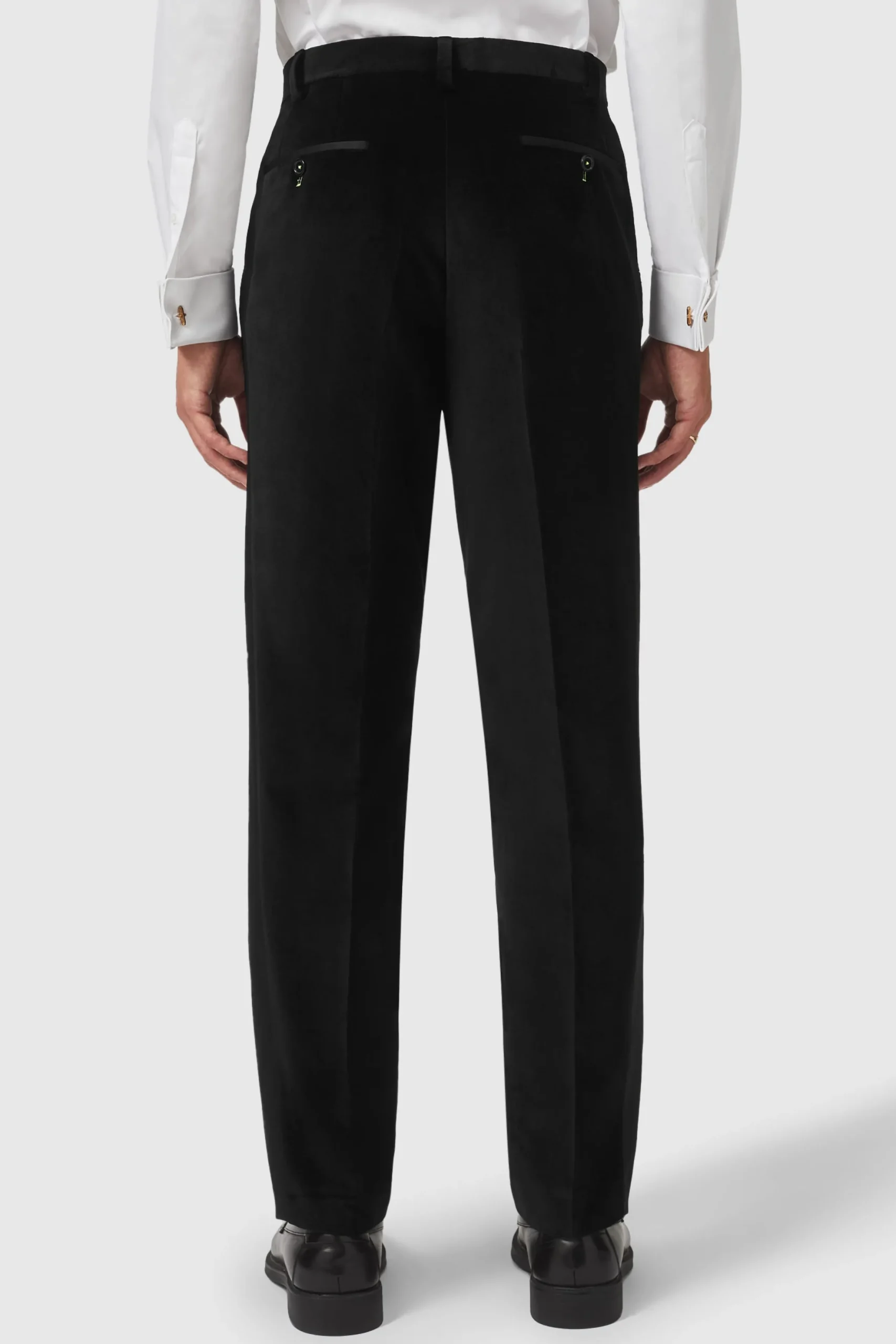 Twisted Tailor Sylvester Skinny Fit Black Velvet Tuxedo Trousers | Trousers·Party Trousers