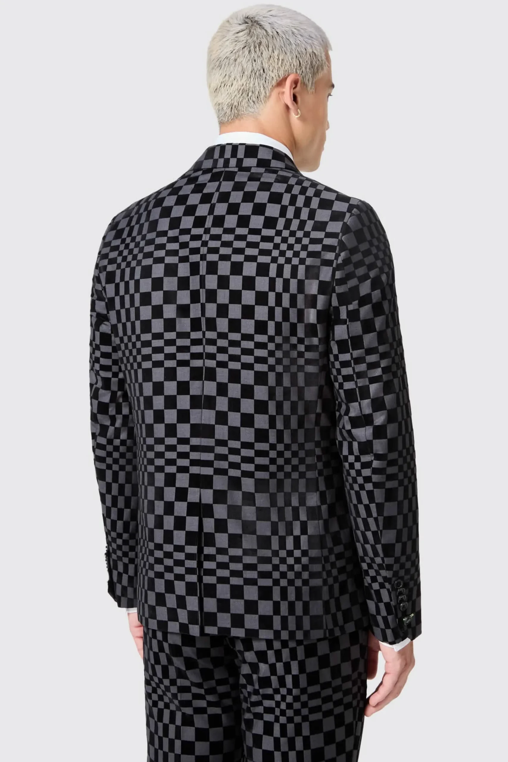 Twisted Tailor Tiber Skinny Fit Grey Check Tuxedo Jacket | Jackets·Party Jackets