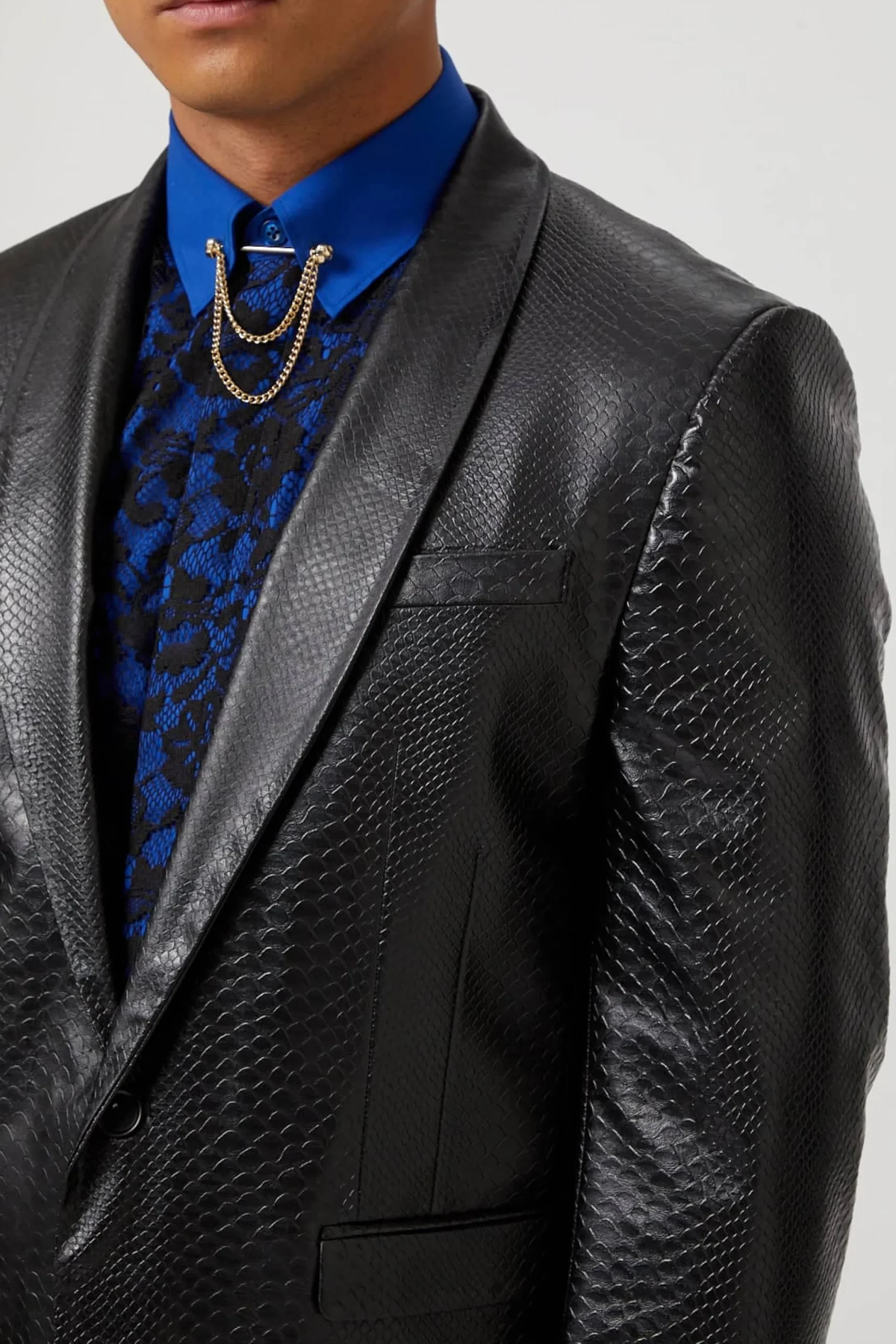 Twisted Tailor Trinity Slim Fit Faux Leather Snakeskin Jacket | Jackets·Party Jackets