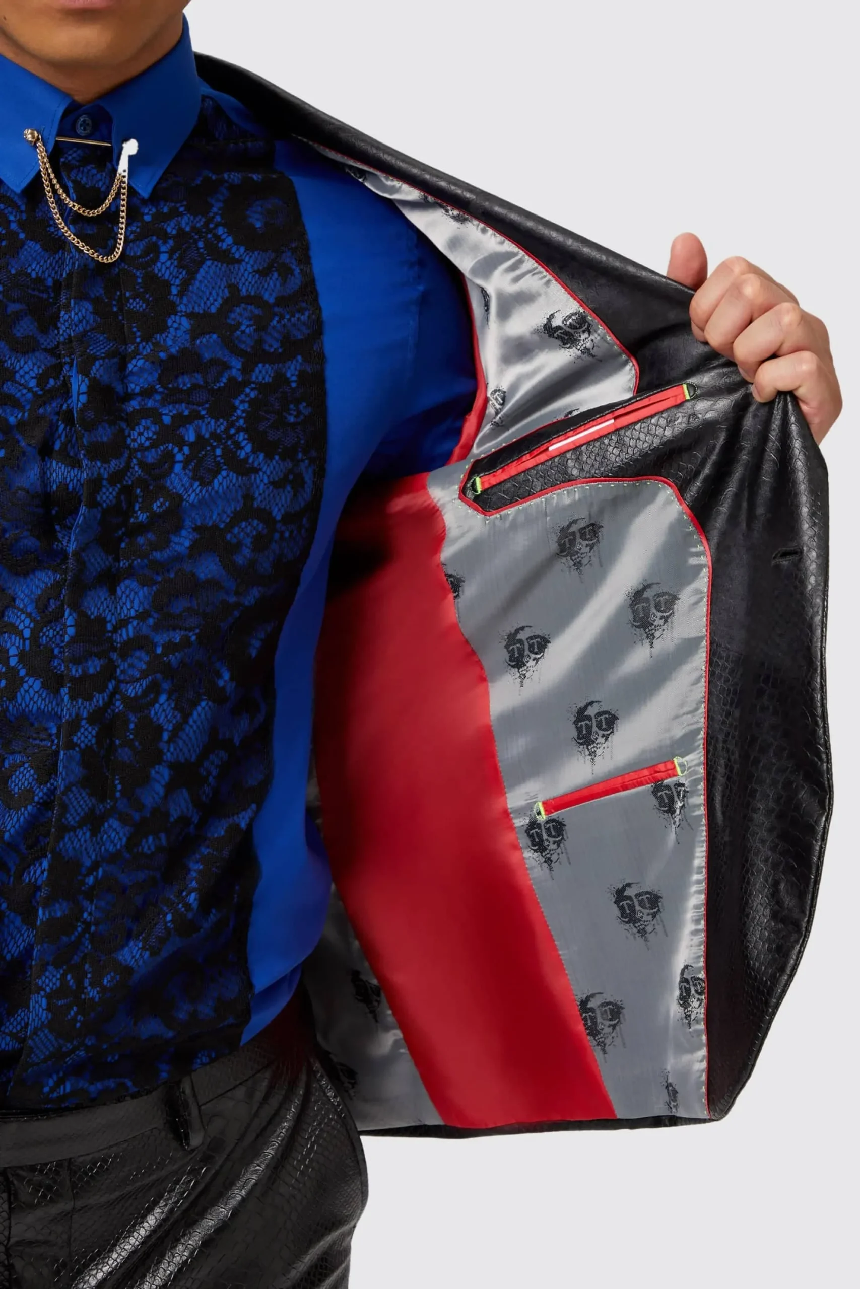 Twisted Tailor Trinity Slim Fit Faux Leather Snakeskin Jacket | Jackets·Party Jackets