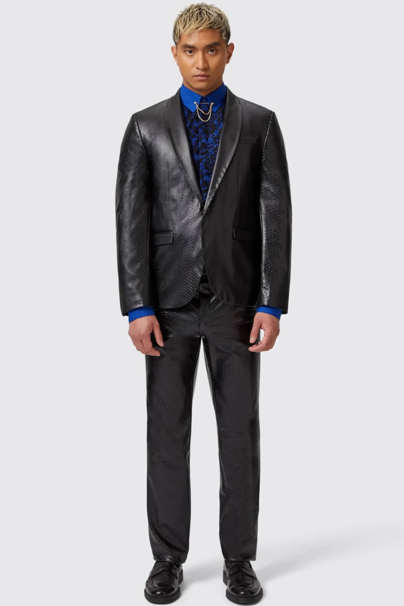 Twisted Tailor Trinity Slim Fit Faux Leather Snakeskin Jacket | Jackets·Party Jackets