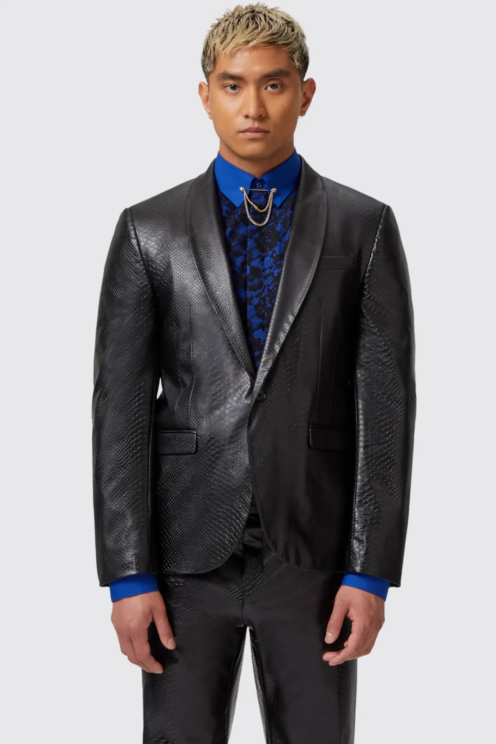 Twisted Tailor Trinity Slim Fit Faux Leather Snakeskin Suit | Style·2 Piece Suits | Style·Bold Prints