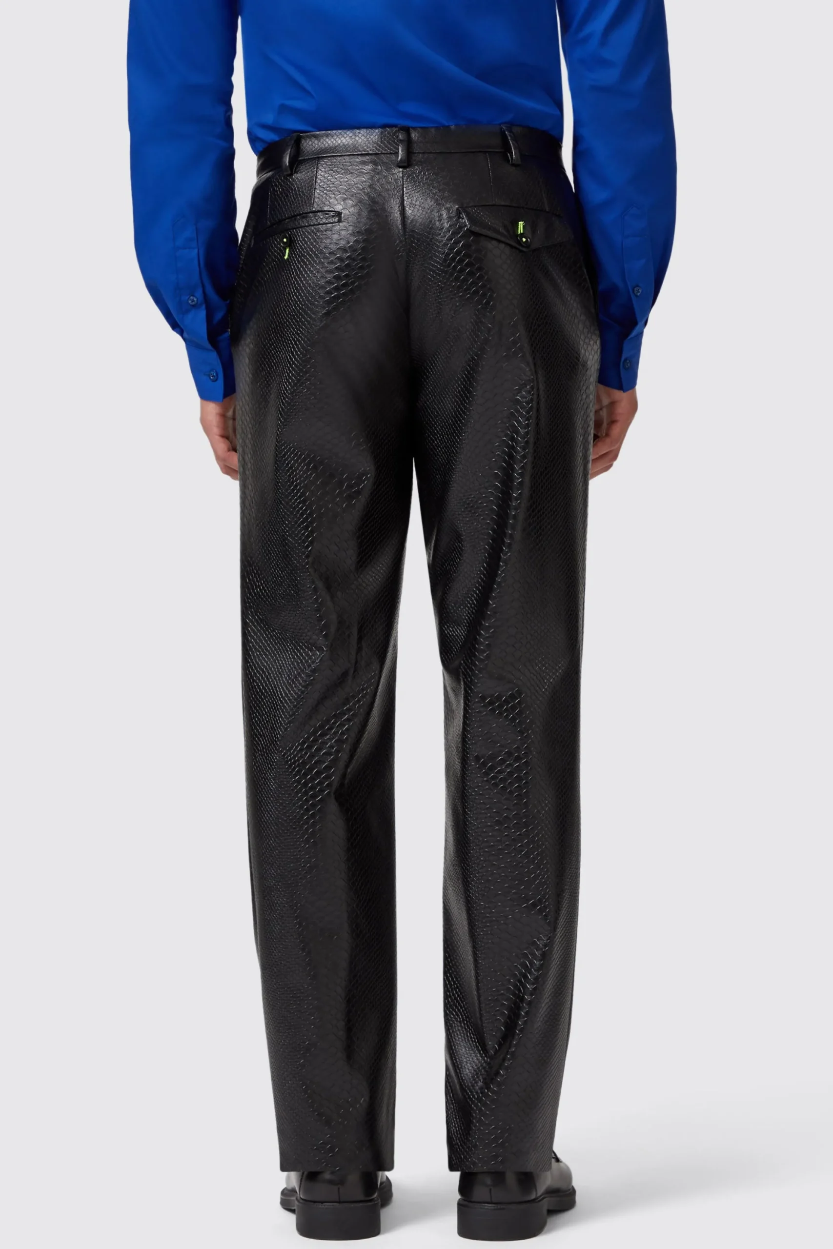 Twisted Tailor Trinity Slim Fit Faux Leather Snakeskin Trousers | Trousers·Party Trousers
