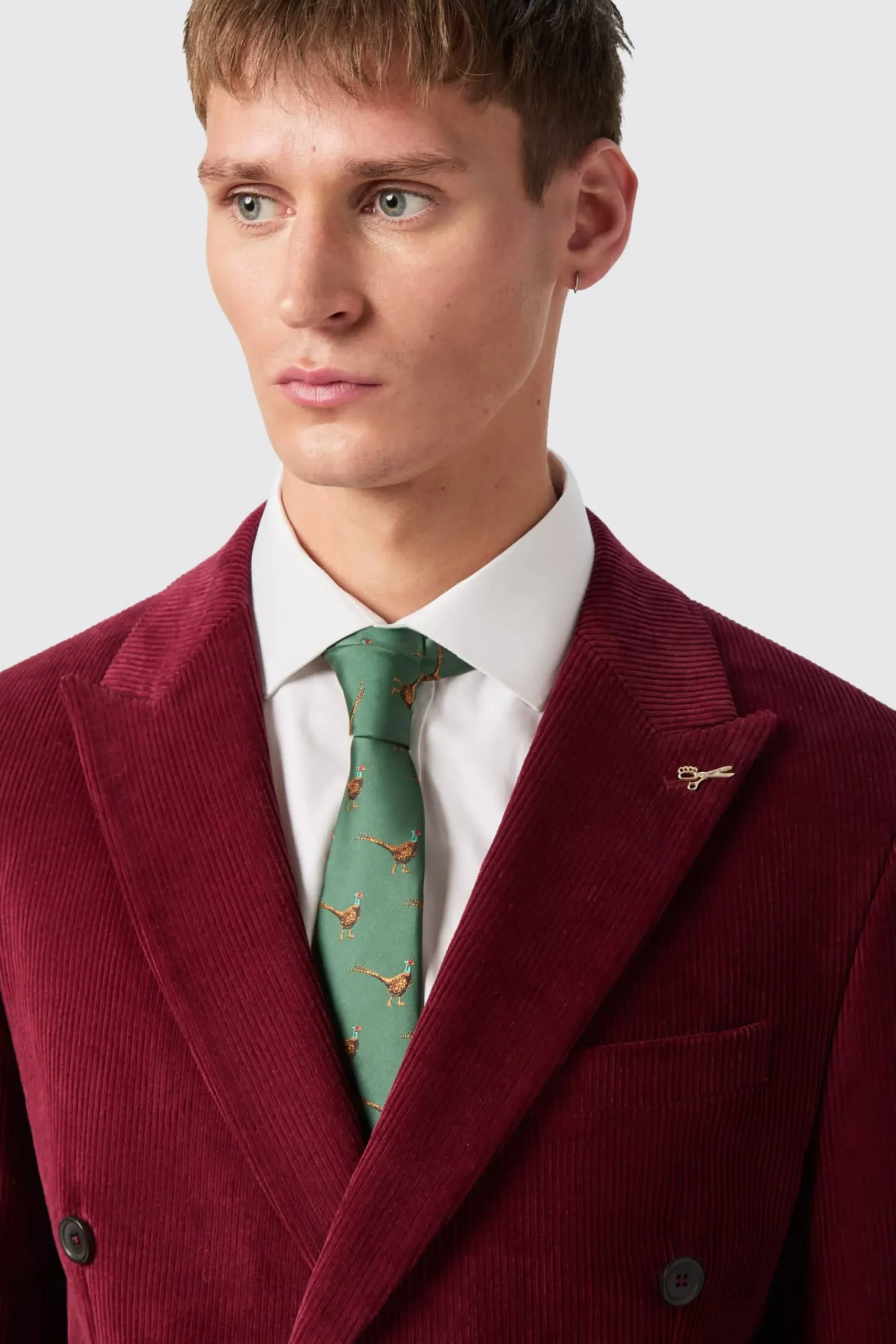 Twisted Tailor Waugh Slim Fit Burgundy Corduroy Double Breasted Jacket | Jackets·Work Jackets