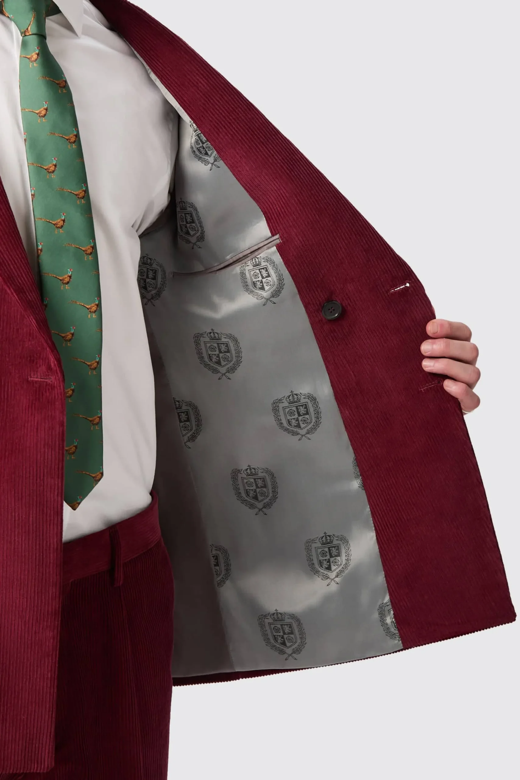 Twisted Tailor Waugh Slim Fit Burgundy Corduroy Double Breasted Jacket | Jackets·Work Jackets